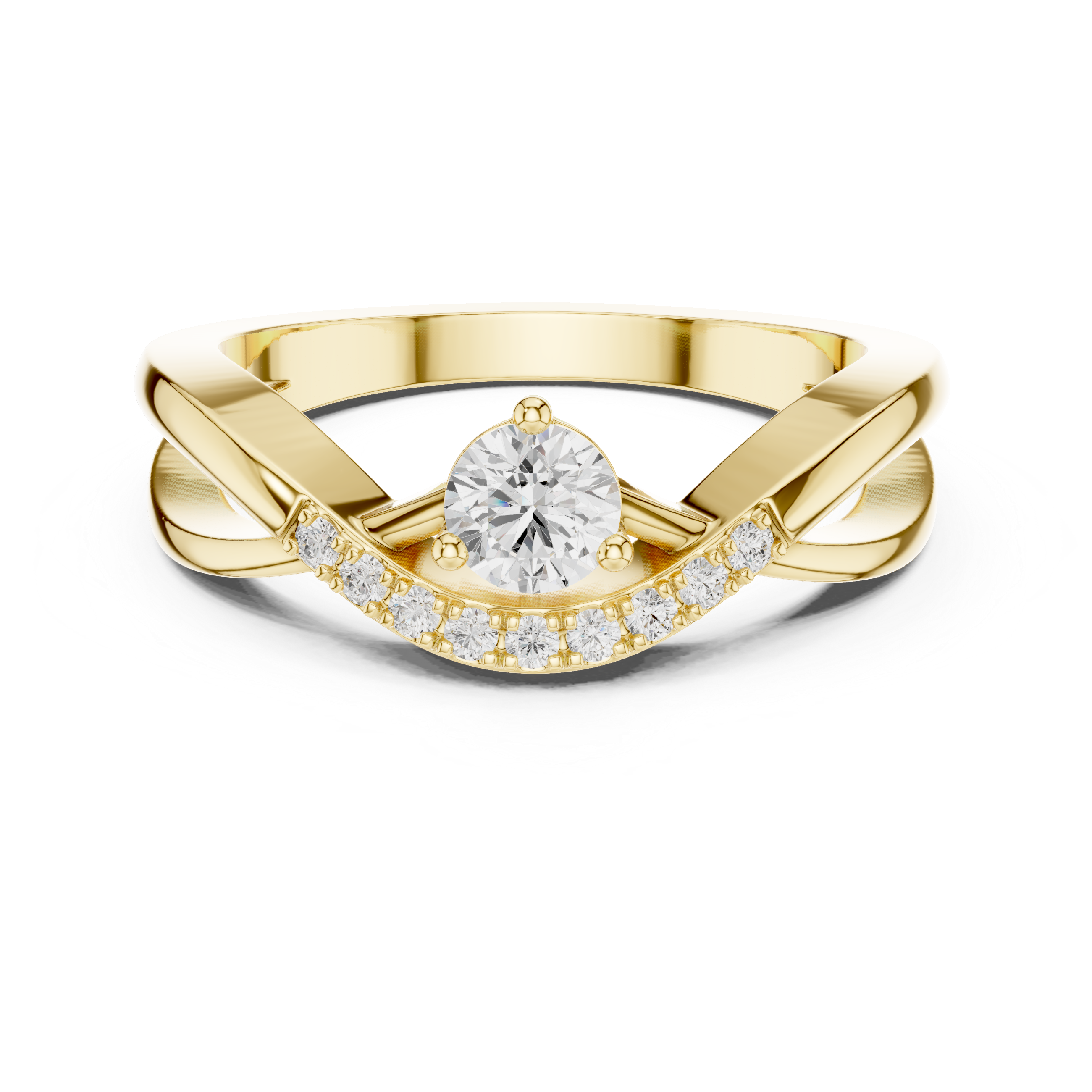 Twisted Pavé Diamond Engagement Ring