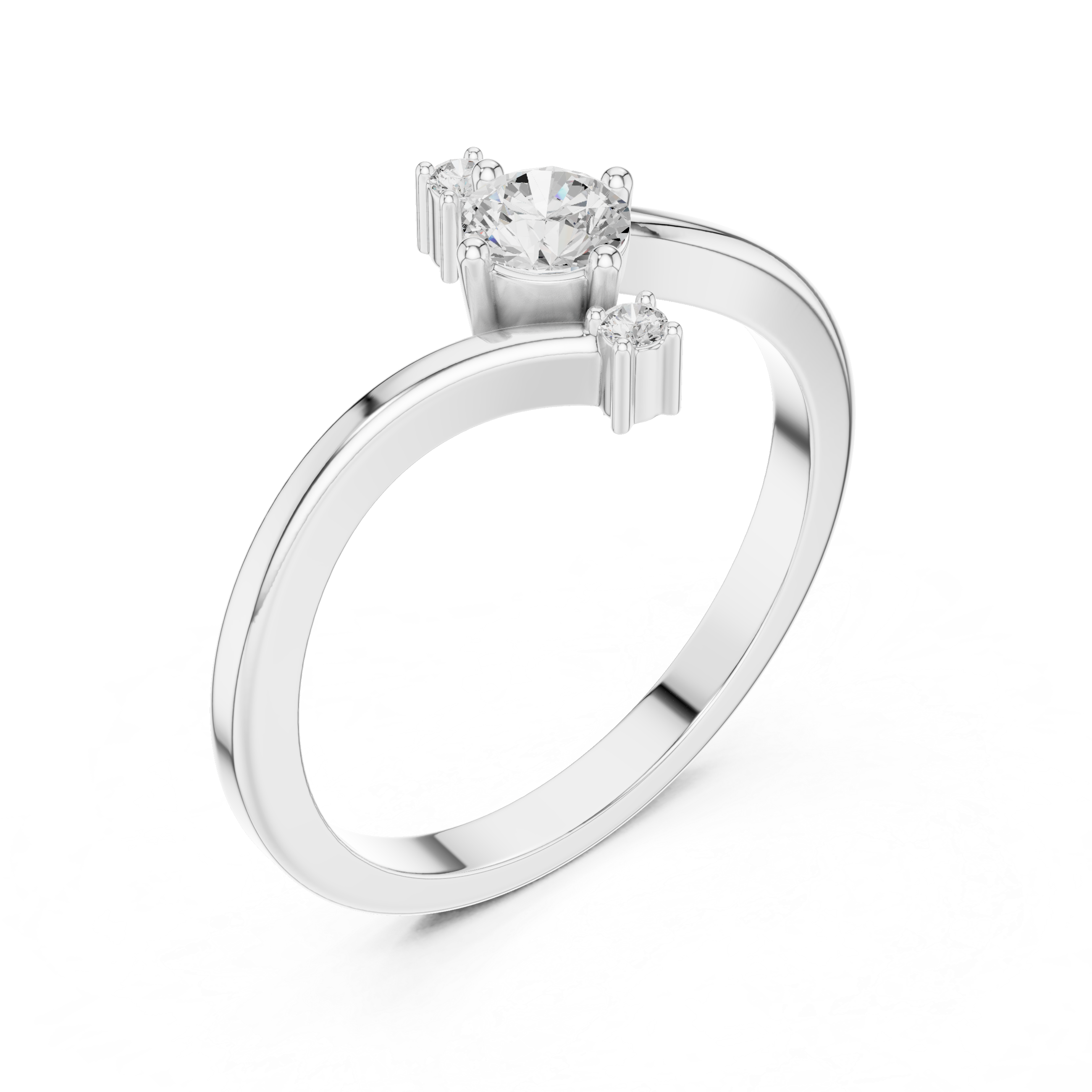 Bypass Diamond Engagement Ring
