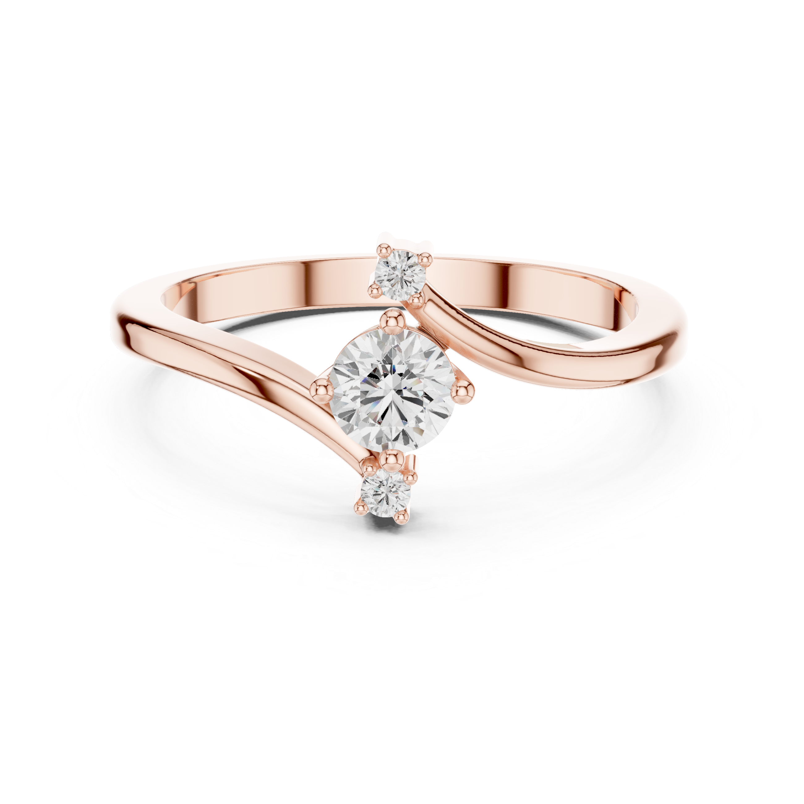 Bypass Diamond Engagement Ring