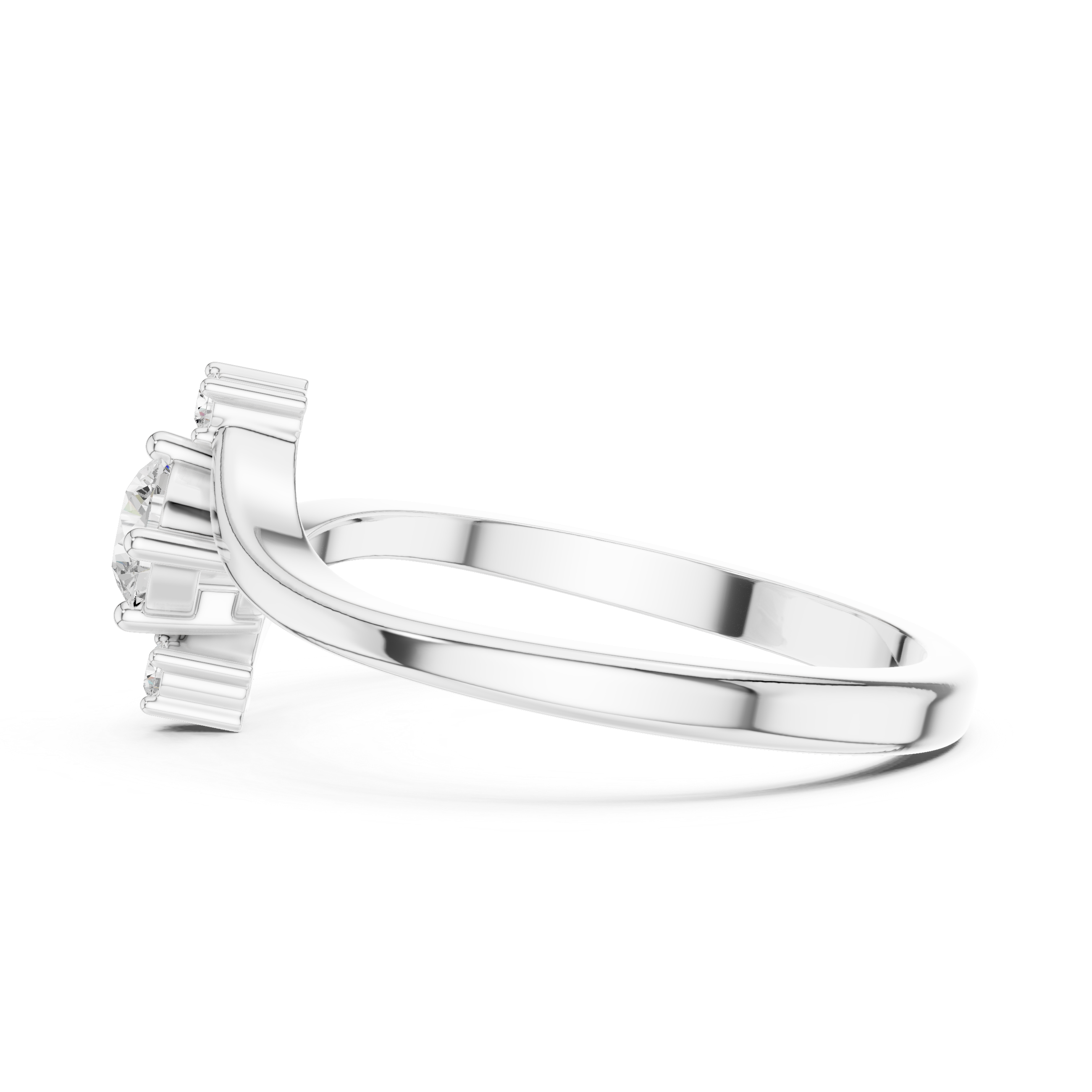 Bypass Diamond Engagement Ring