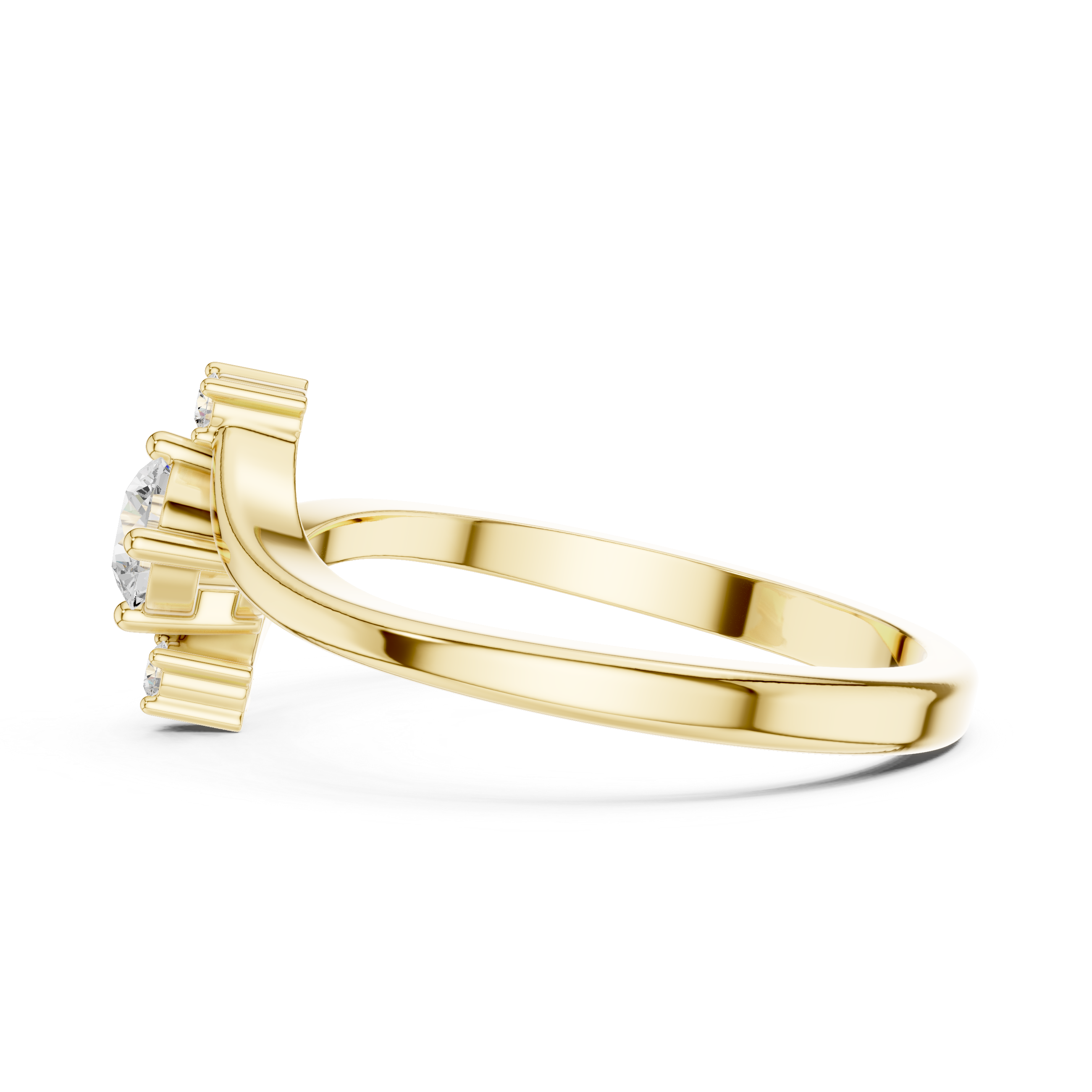 Bypass Diamond Engagement Ring