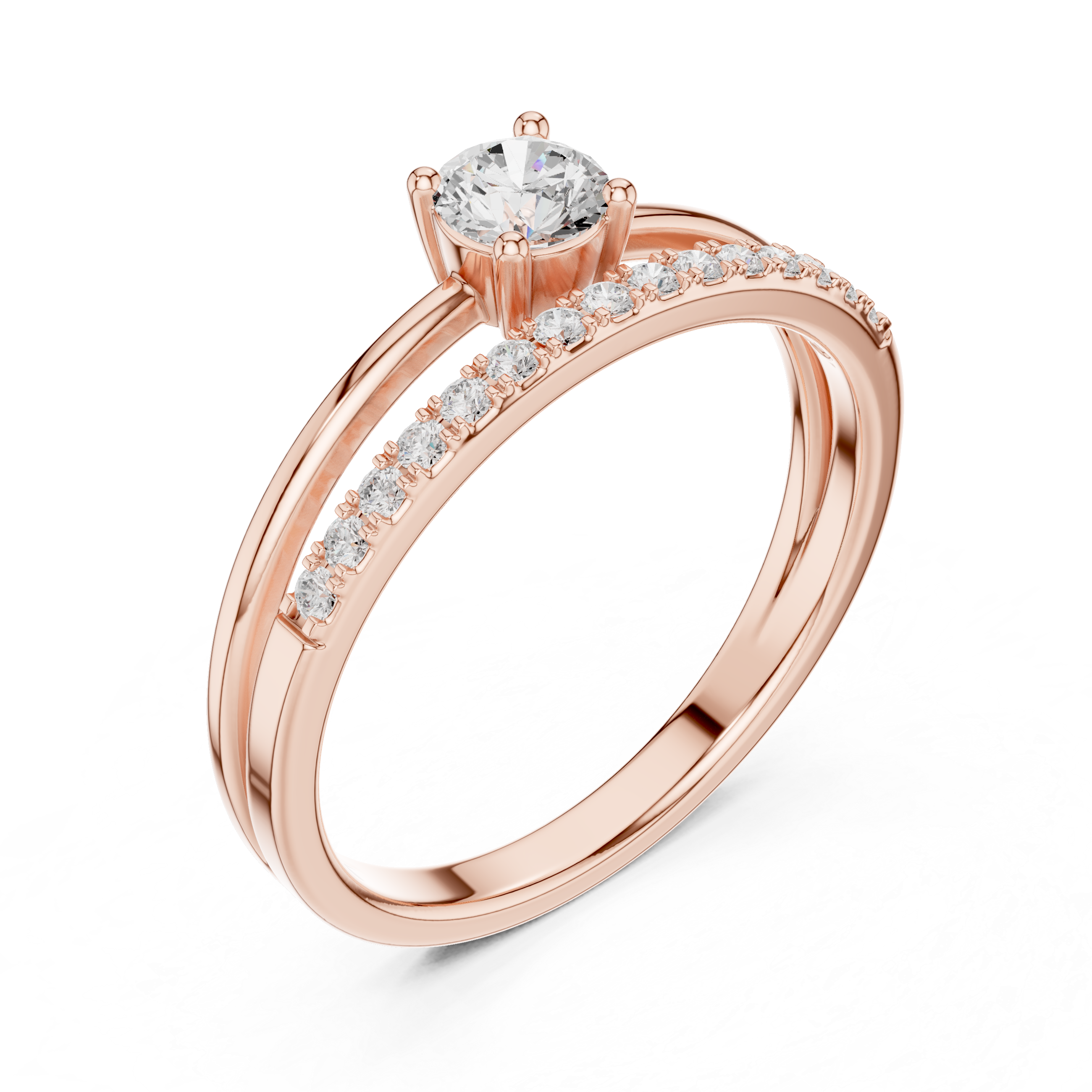 Floating Pavé Diamond Engagement Ring