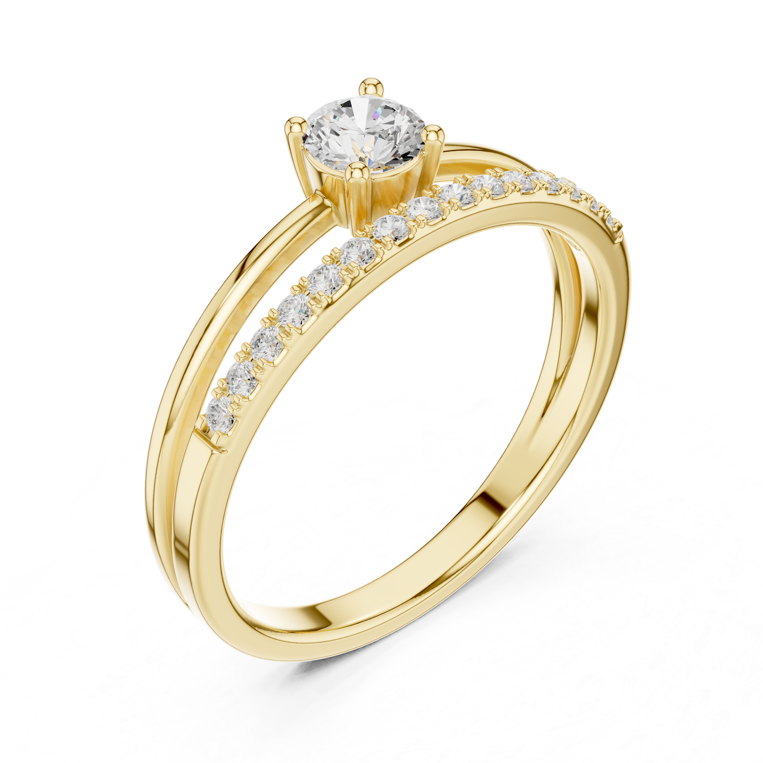 Floating Pavé Diamond Engagement Ring