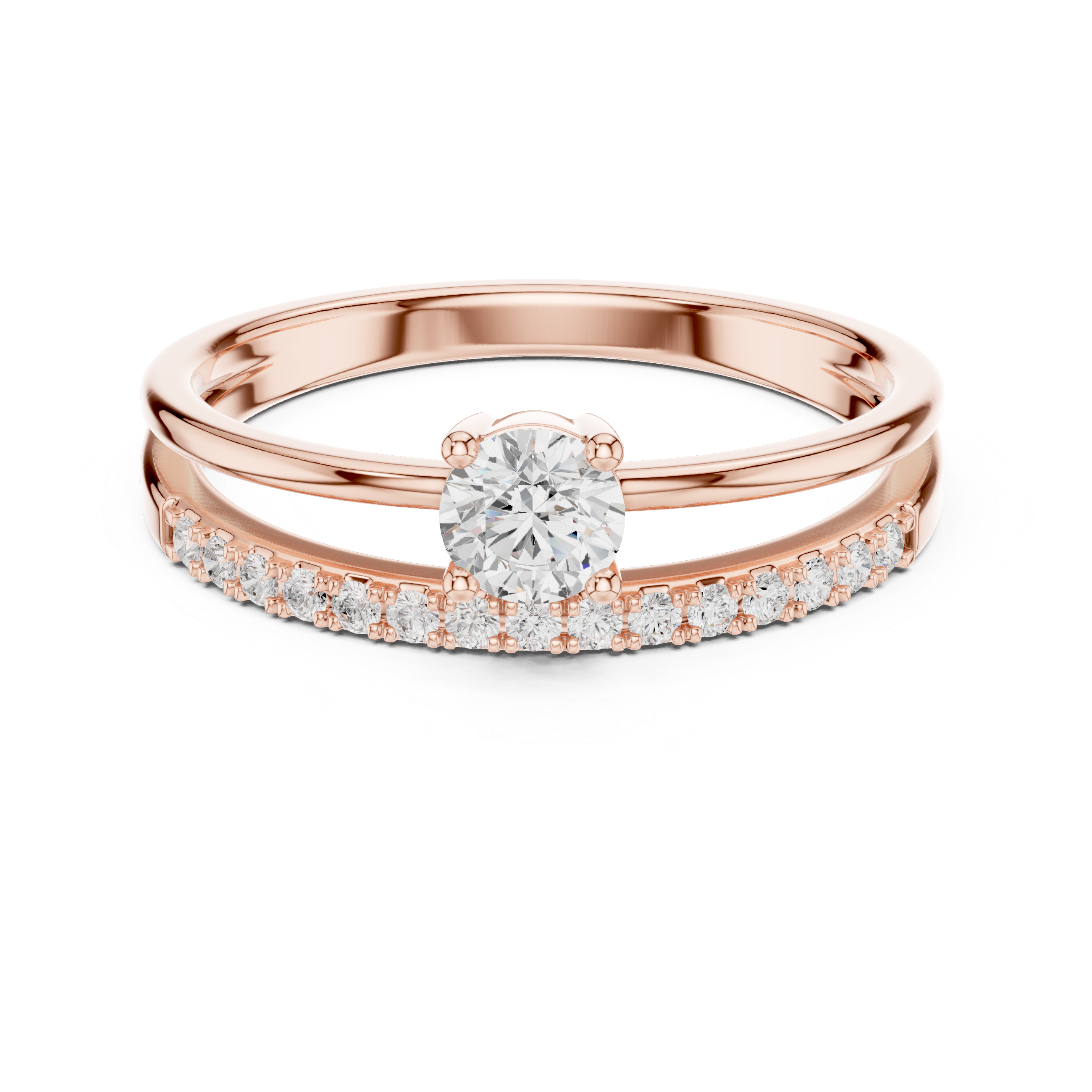 Floating Pavé Diamond Engagement Ring