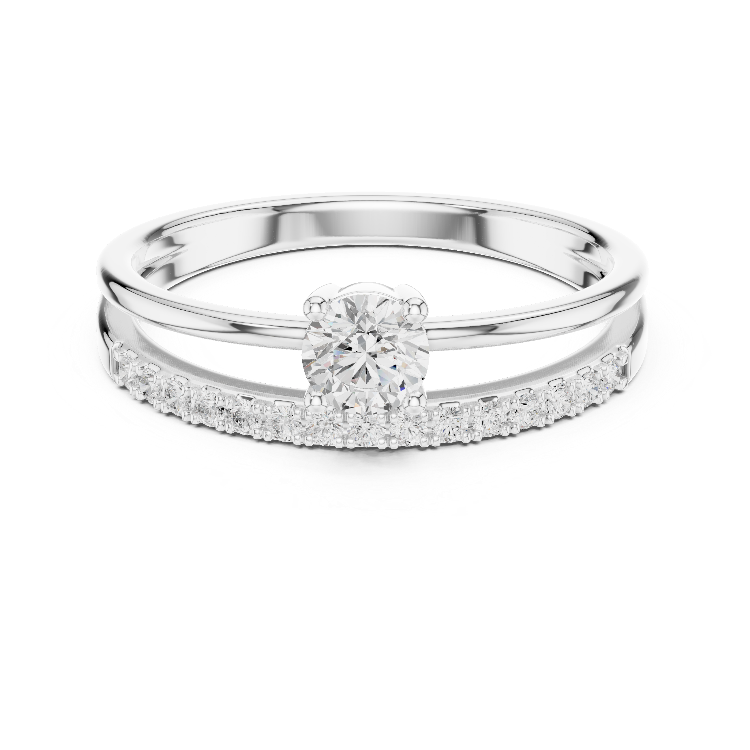 Floating Pavé Diamond Engagement Ring