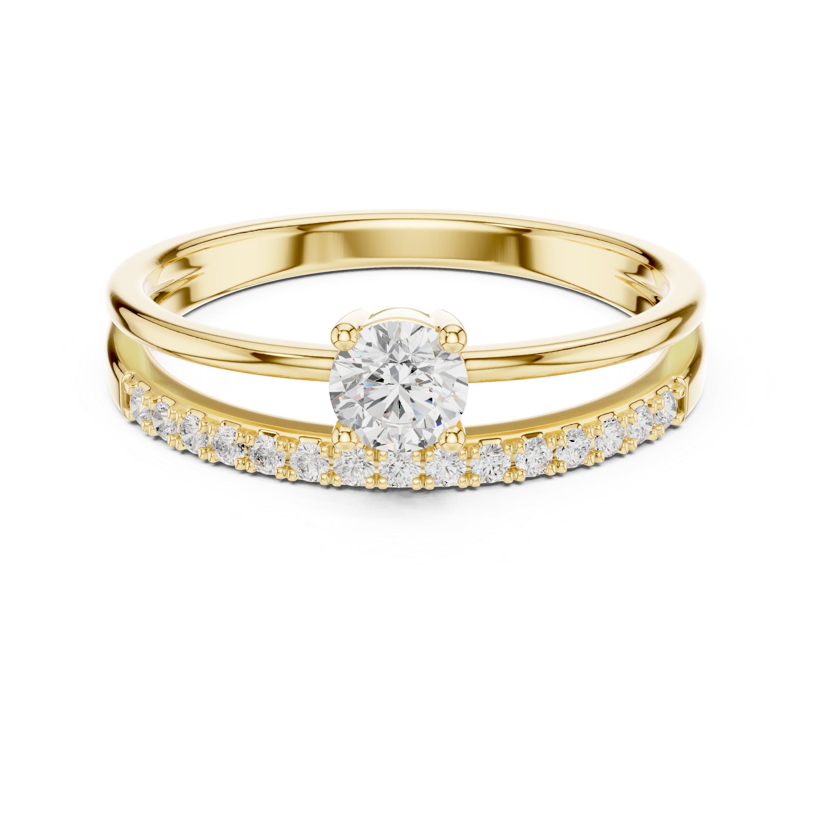 Floating Pavé Diamond Engagement Ring