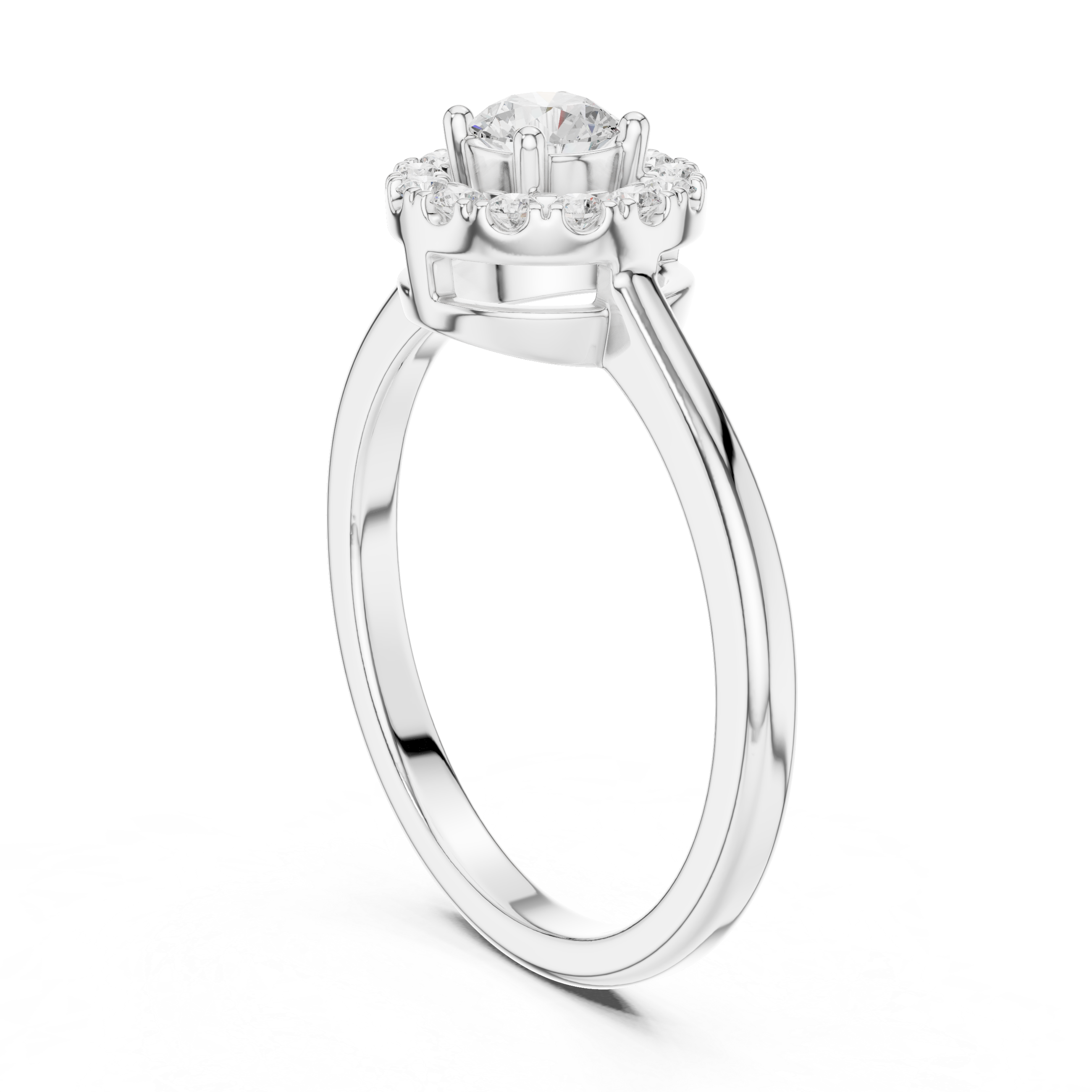 Classic Halo Diamond Engagement Ring