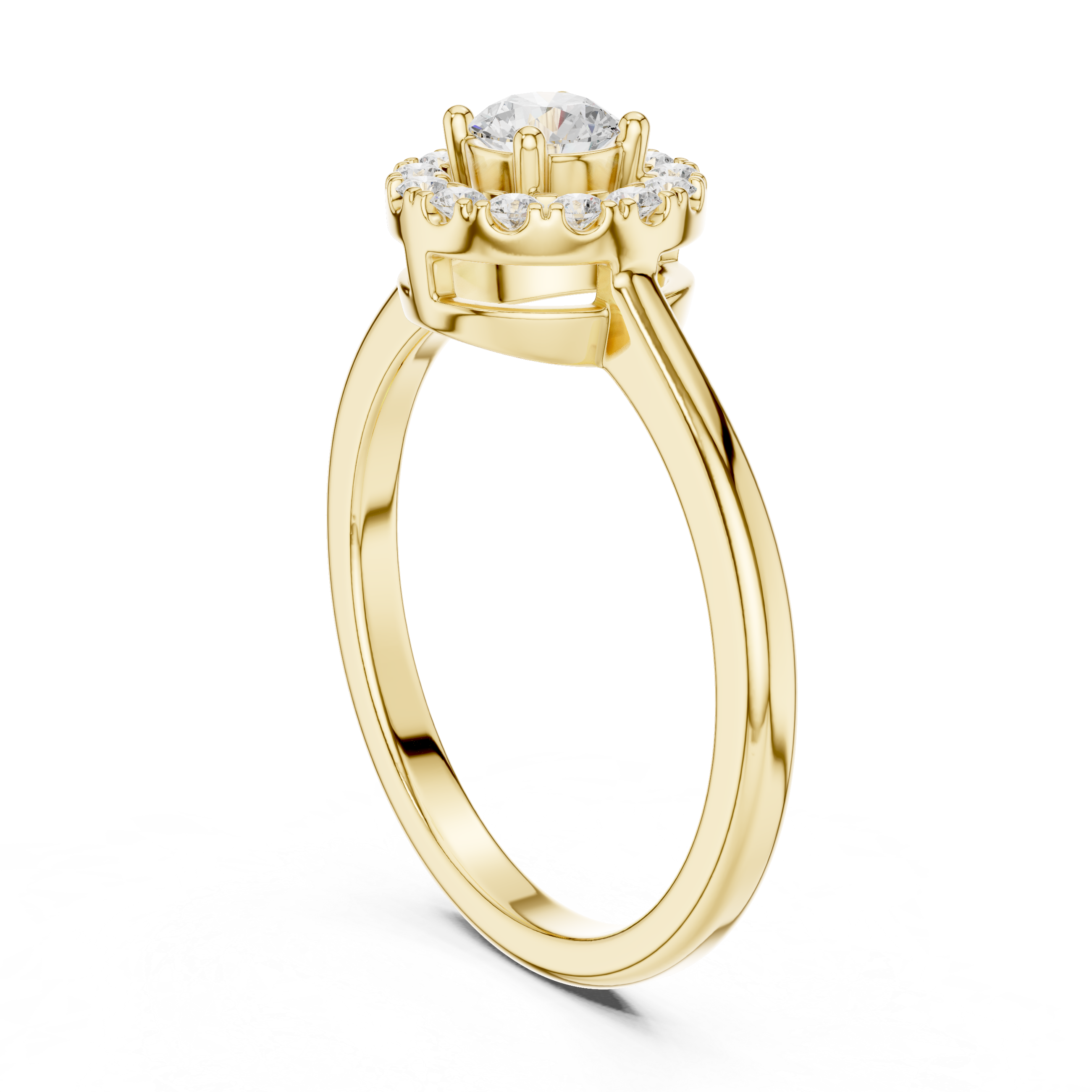 Classic Halo Diamond Engagement Ring