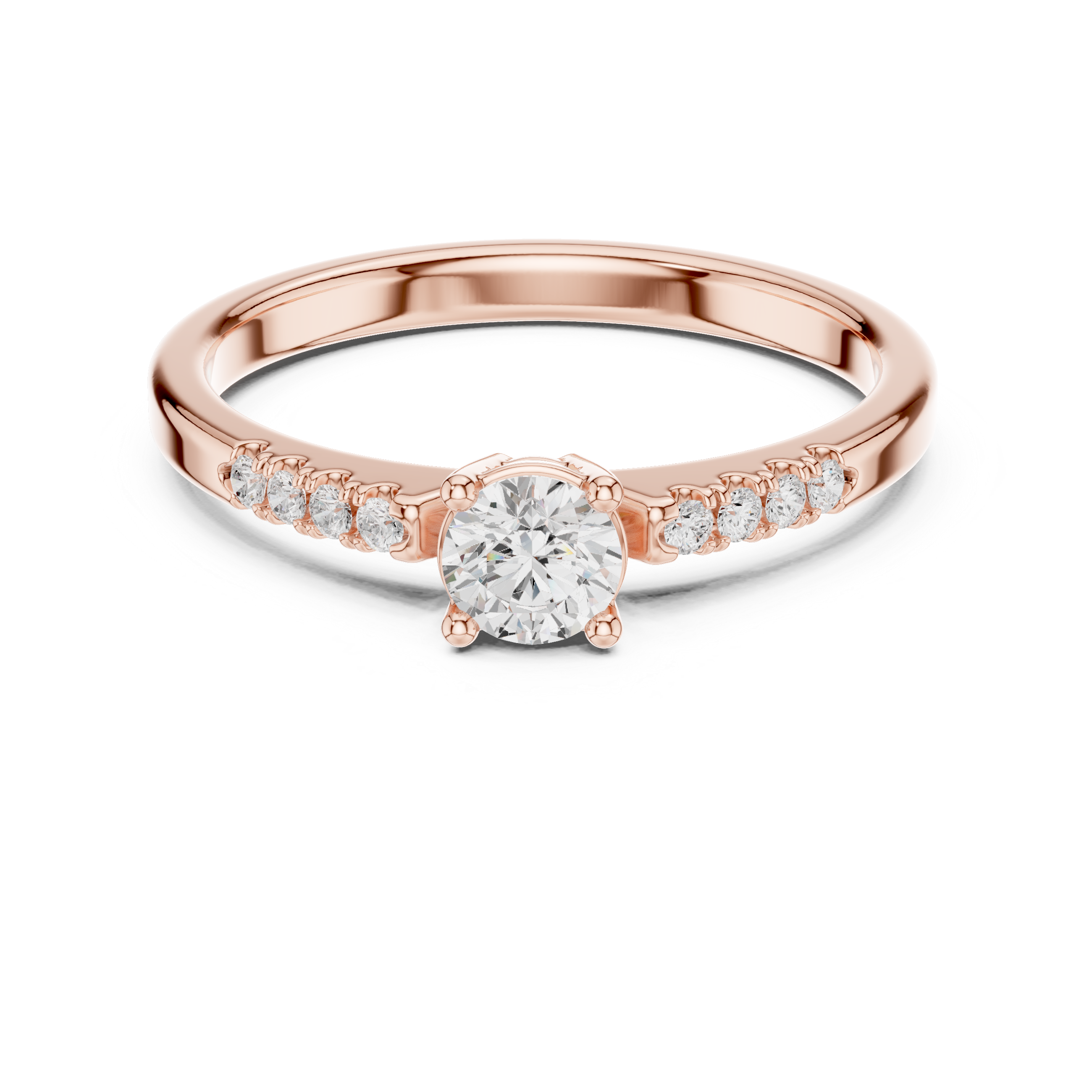 Classic Pavé Diamond Solitaire Ring