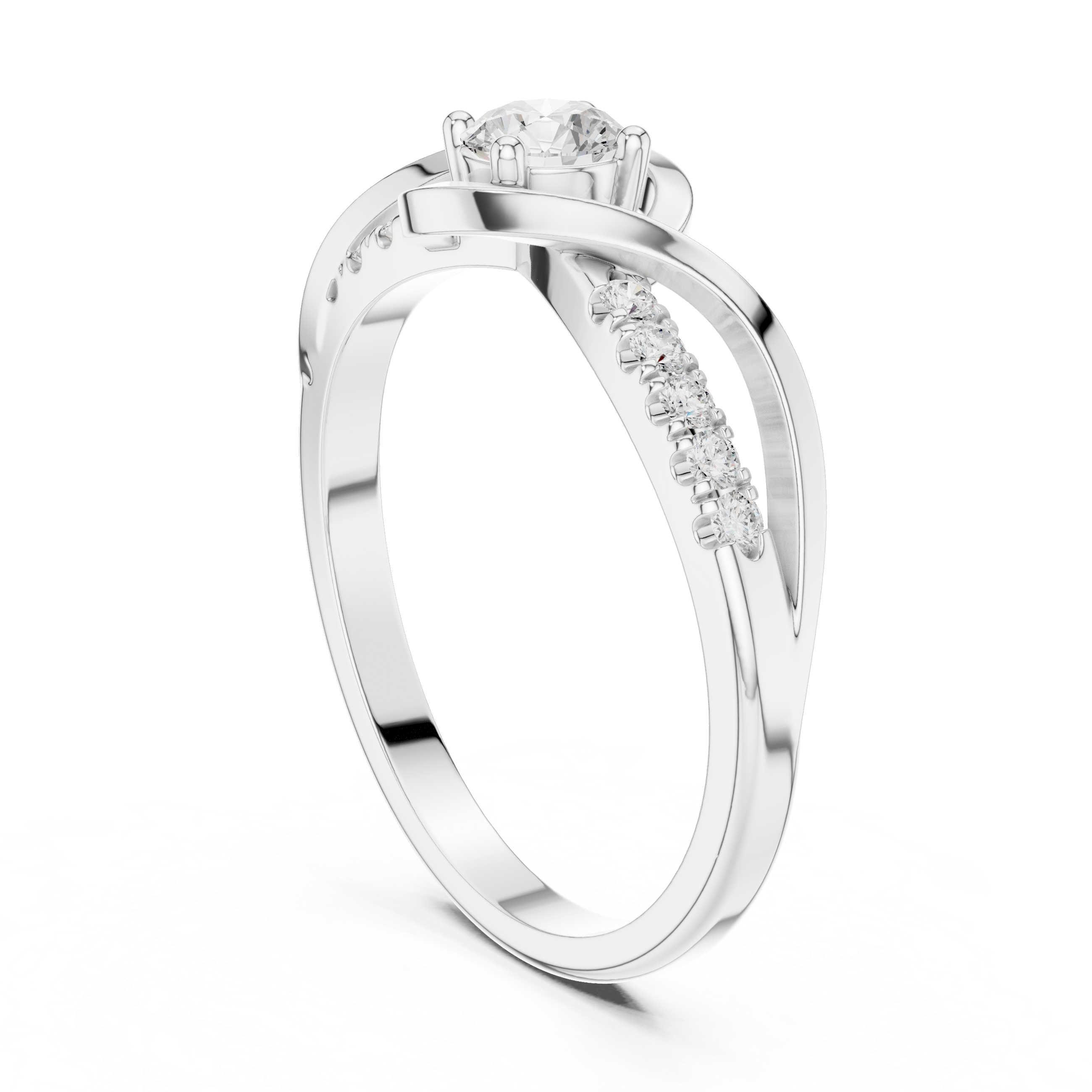 Infinity Twist Diamond Engagement Ring – Round Solitaire