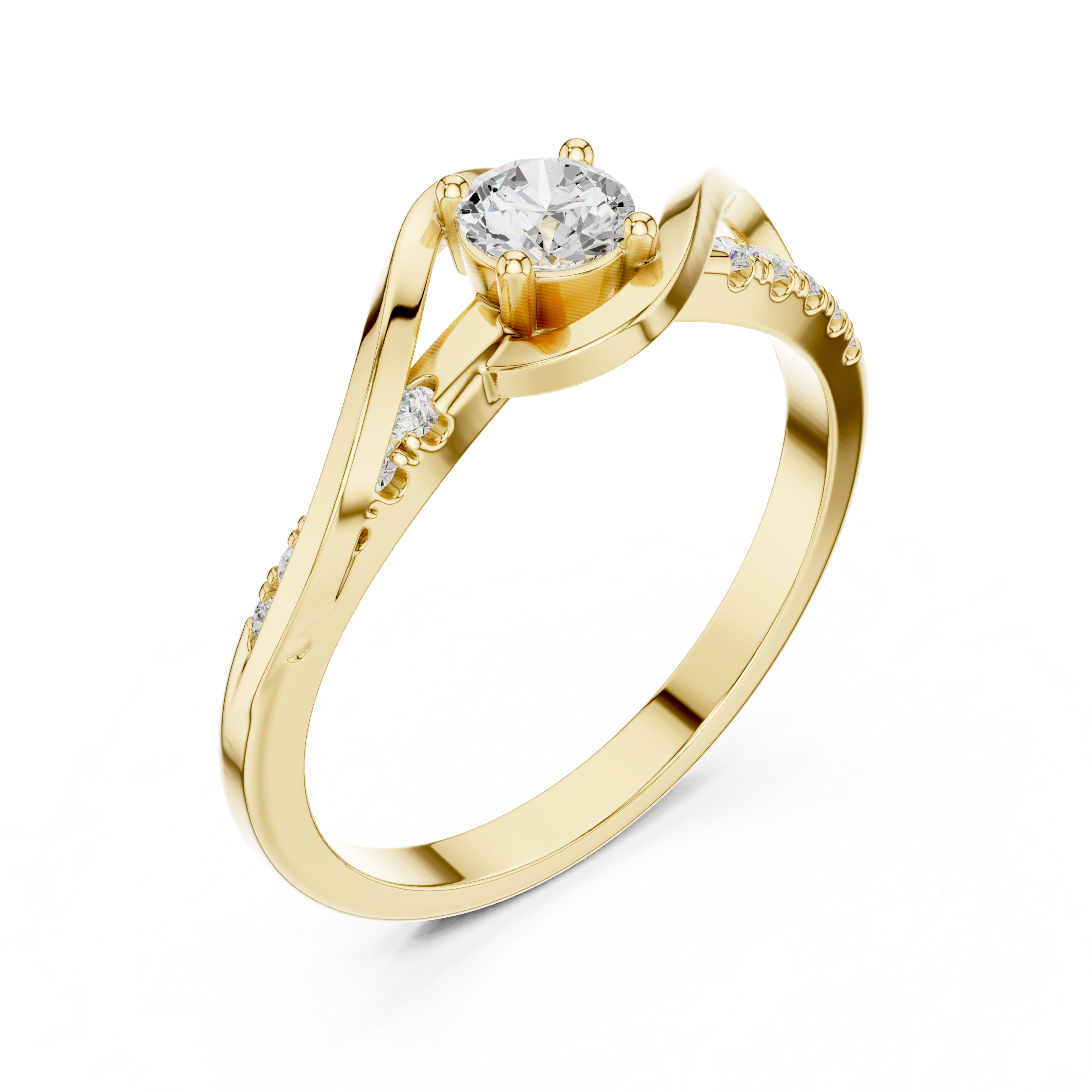 Infinity Twist Diamond Engagement Ring – Round Solitaire