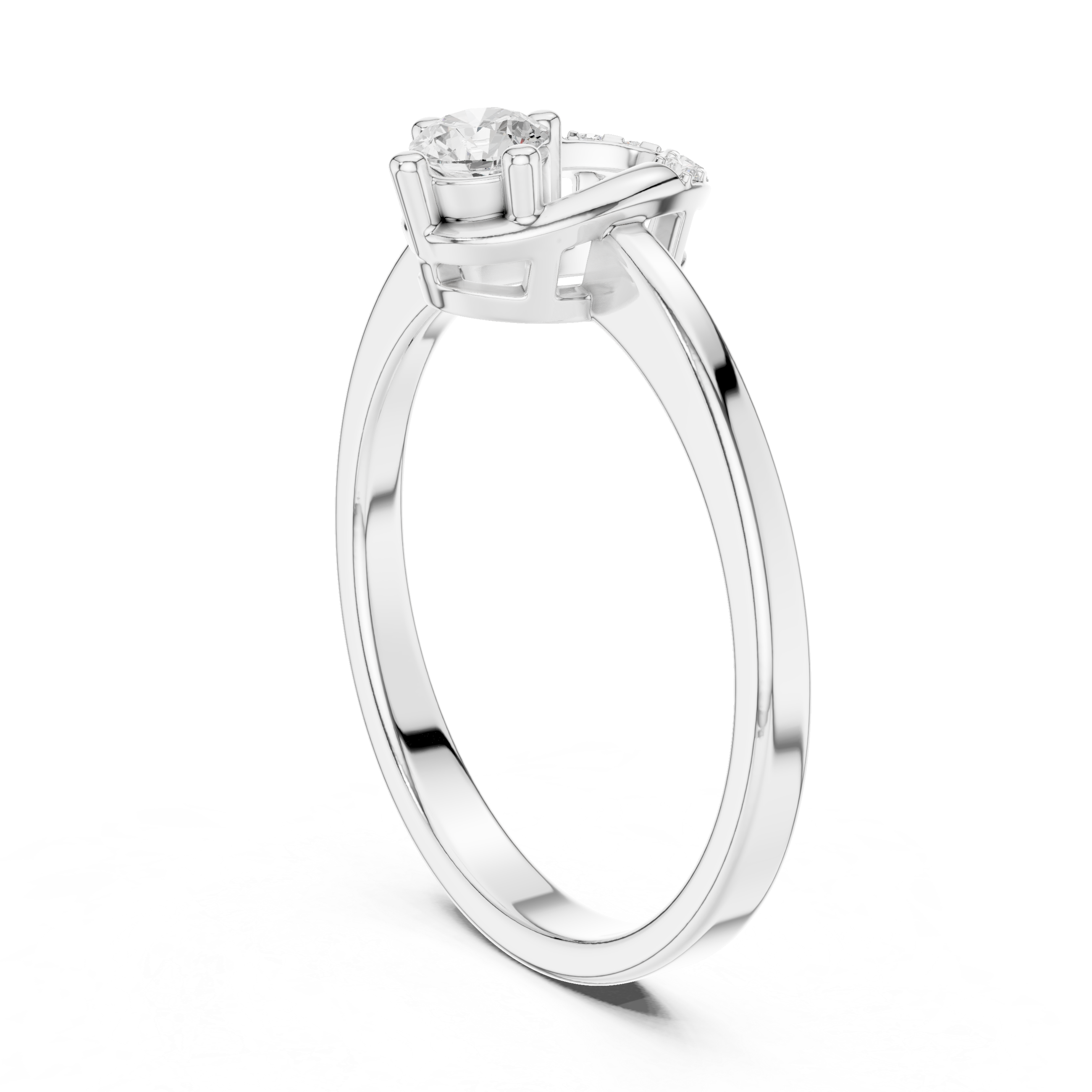 Modern Oval Halo Diamond Ring – Open Frame Engagement Ring – 0.18 CT Total Weight