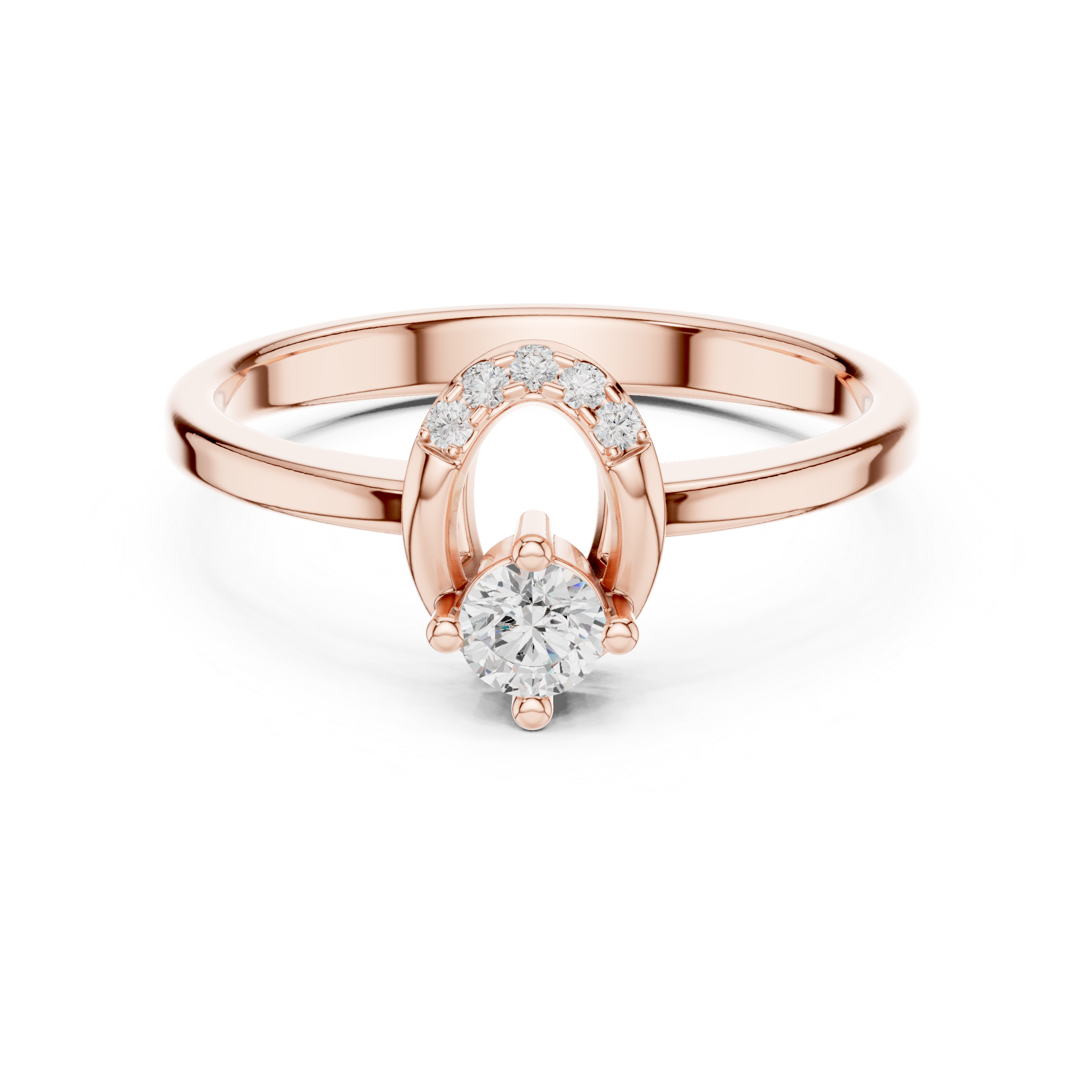 Modern Oval Halo Diamond Ring – Open Frame Engagement Ring – 0.18 CT Total Weight