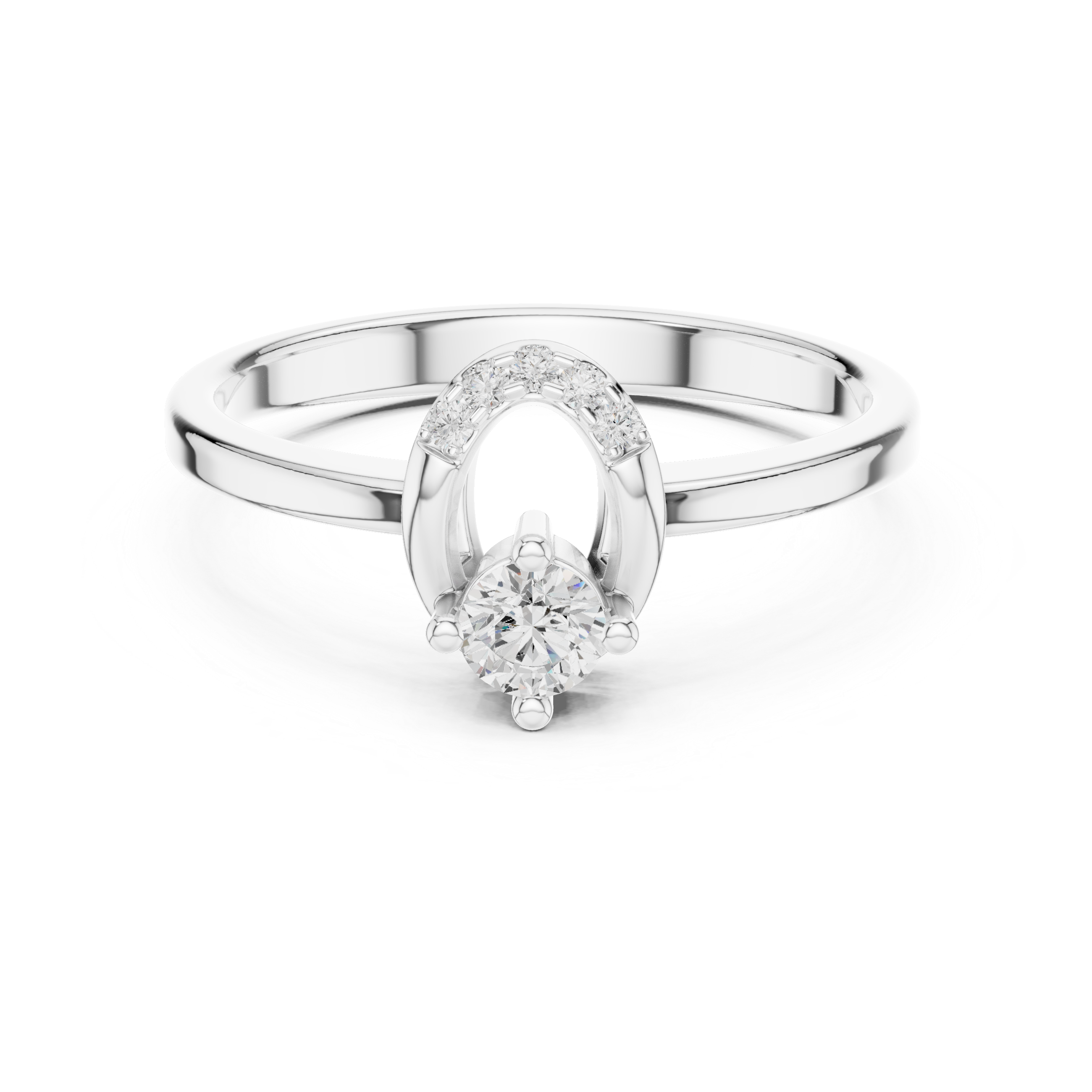 Modern Oval Halo Diamond Ring – Open Frame Engagement Ring – 0.18 CT Total Weight