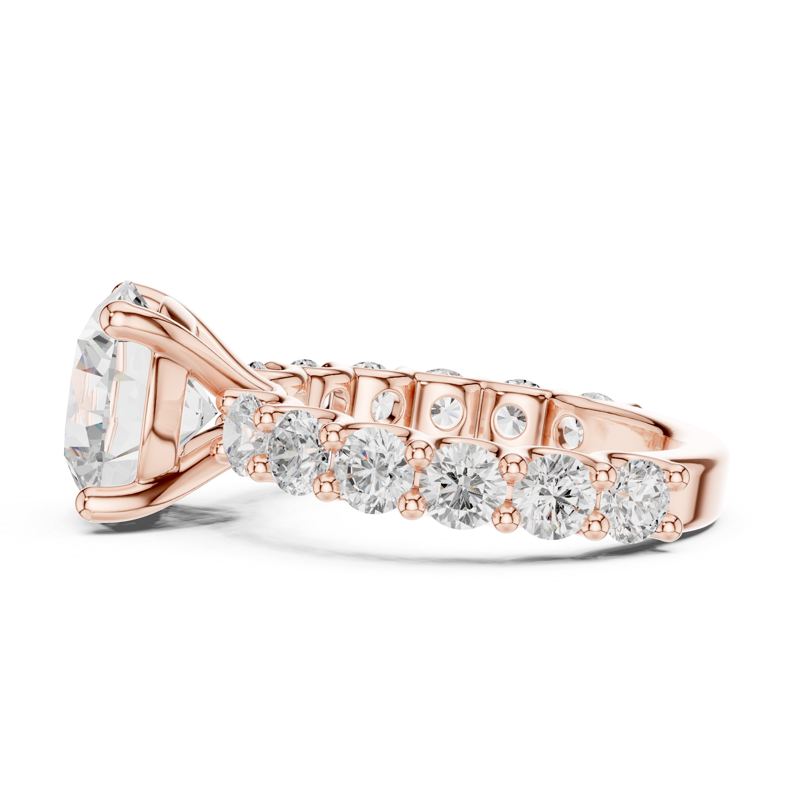 Round Brilliant Diamond Engagement Ring with Graduated Side Stones – 5.84 CT Total Weight
