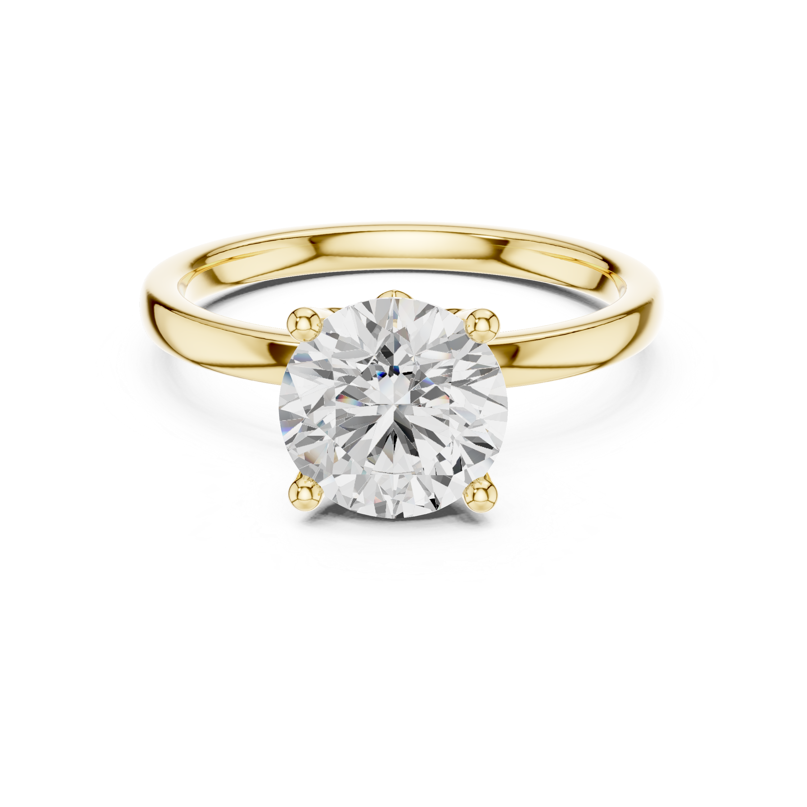 Classic Round Solitaire Engagement Ring with Hidden Diamond Accents – 2.14 CT Total Weight