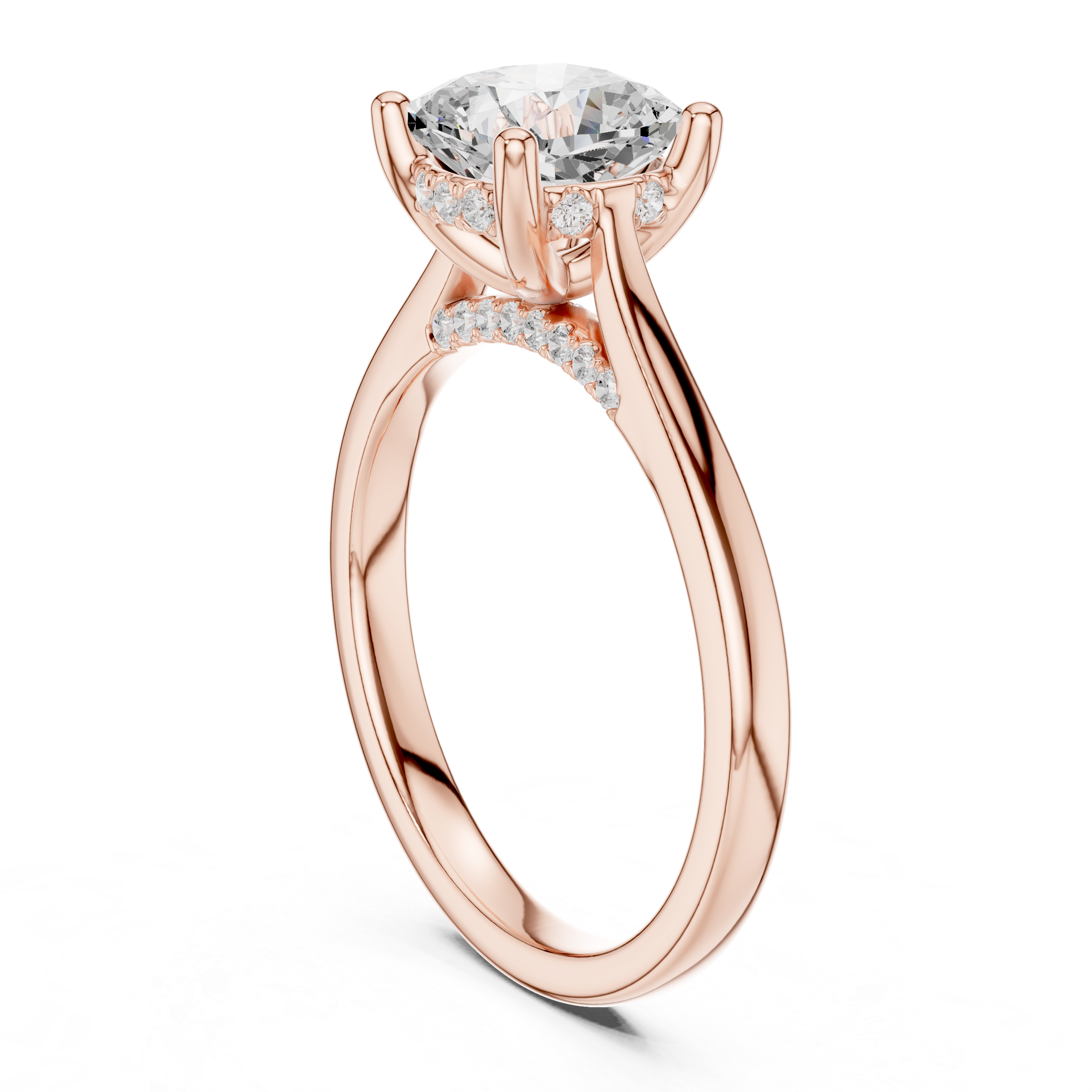 Cushion Cut Solitaire Engagement Ring with Hidden Halo – 2.15 CT Total Diamond Weight
