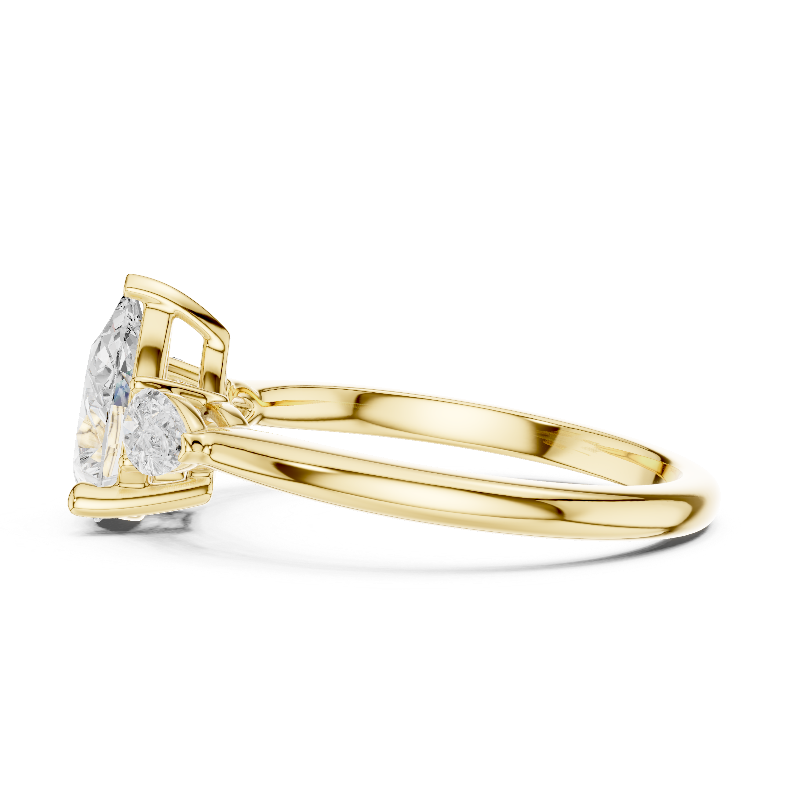 Pear Cut Three Stone Engagement Ring – 2.50 CT Total Diamond Ring