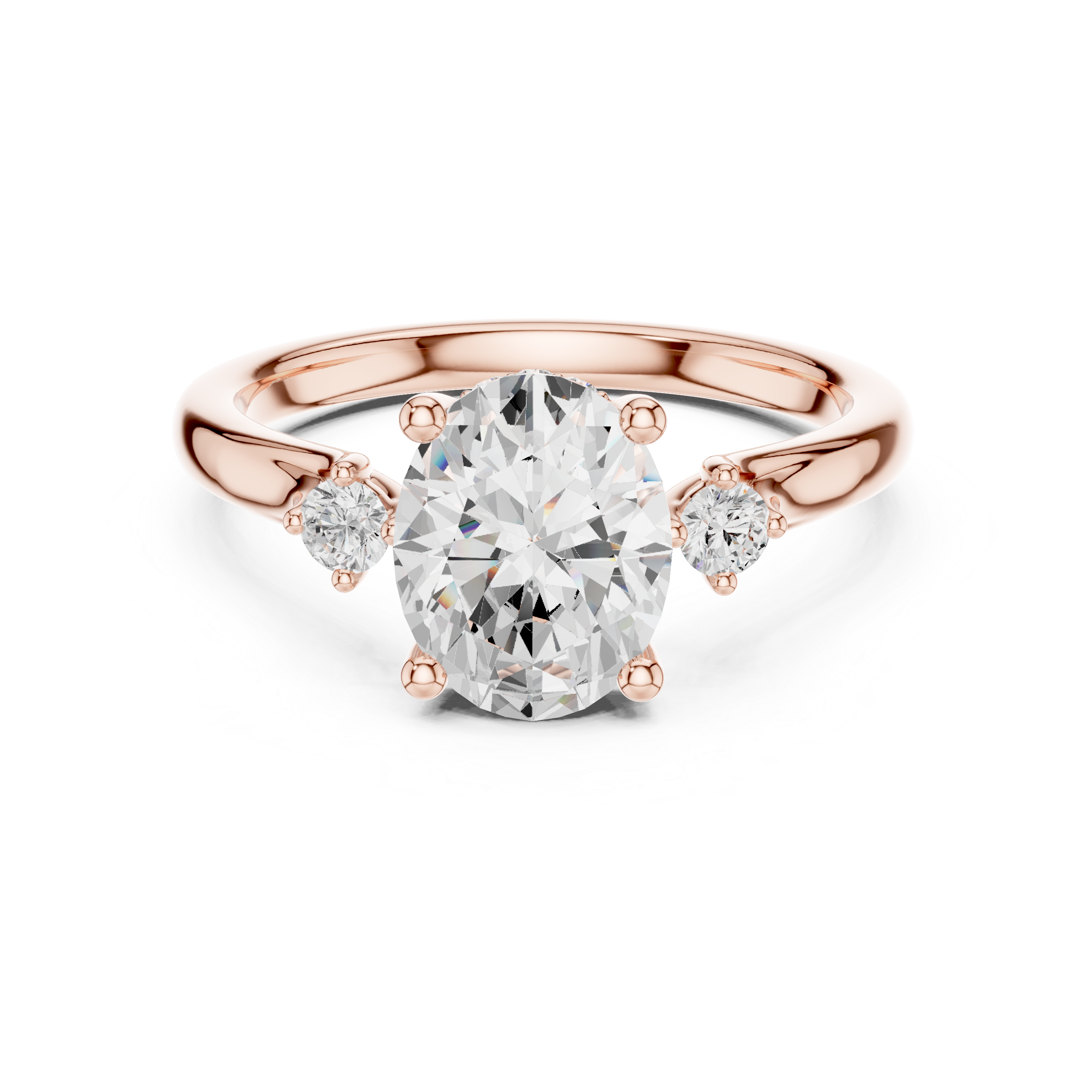 Oval Cut Three Stone Engagement Ring – 2.16 CT Total Diamond Ring