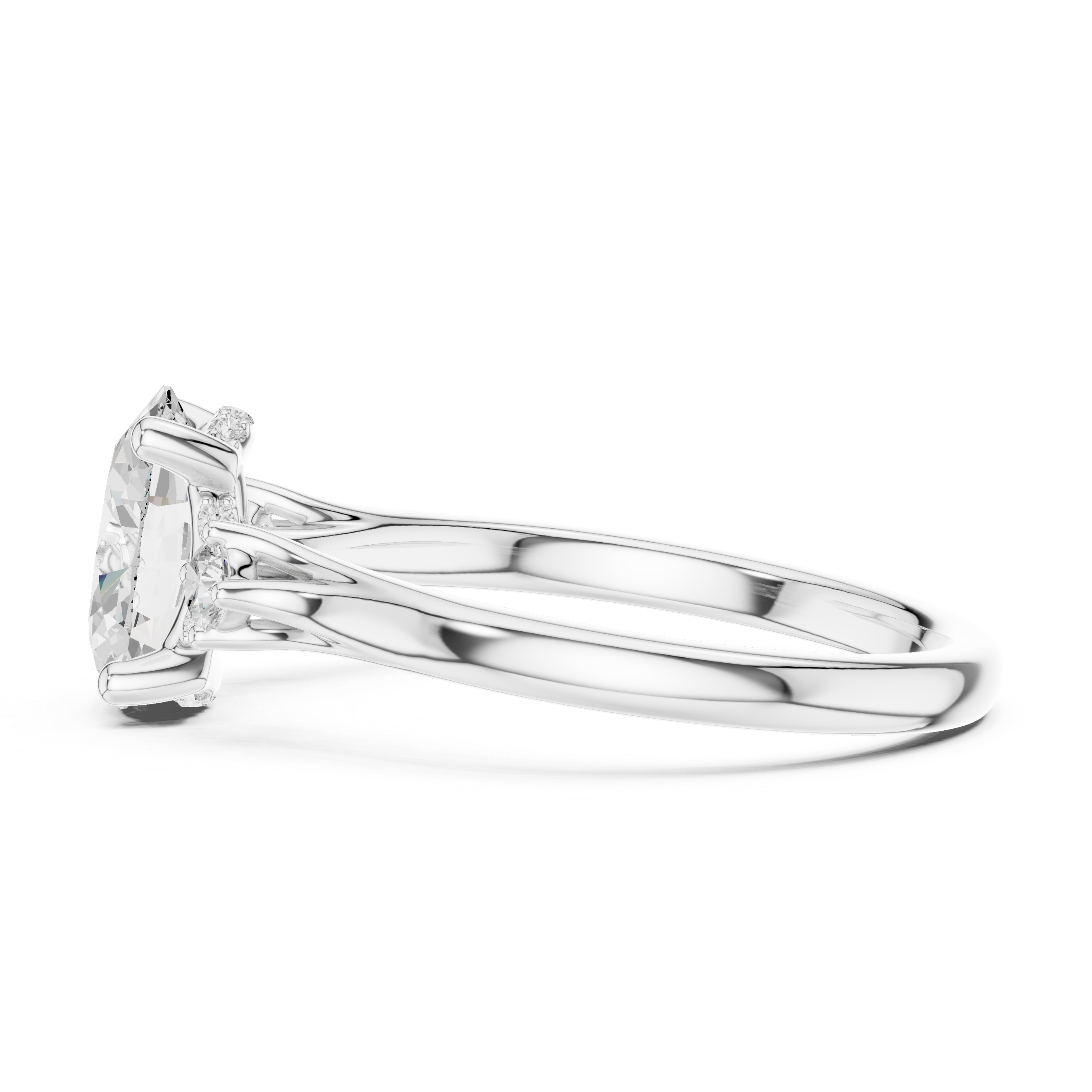 Oval Cut Three Stone Engagement Ring – 2.16 CT Total Diamond Ring