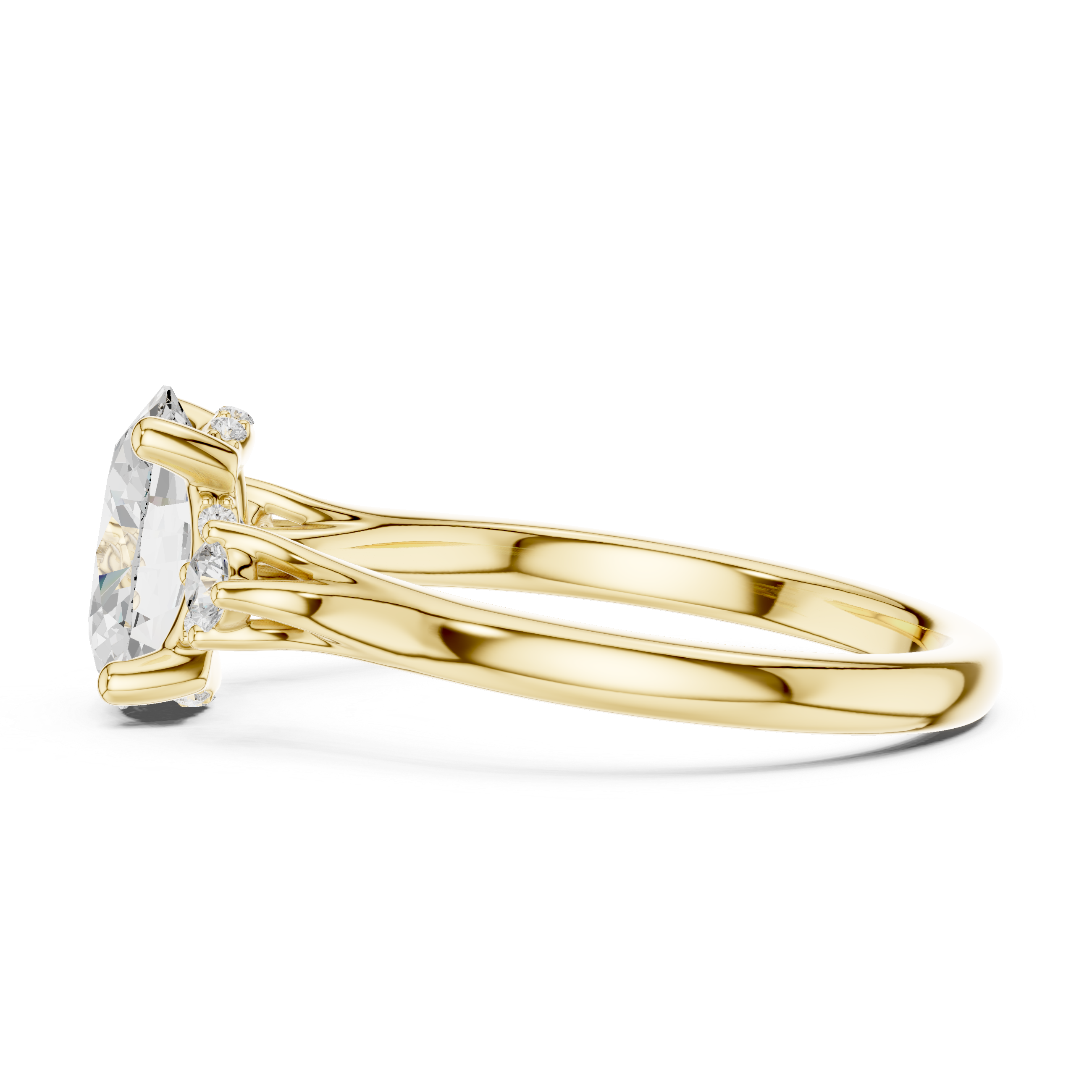 Oval Cut Three Stone Engagement Ring – 2.16 CT Total Diamond Ring