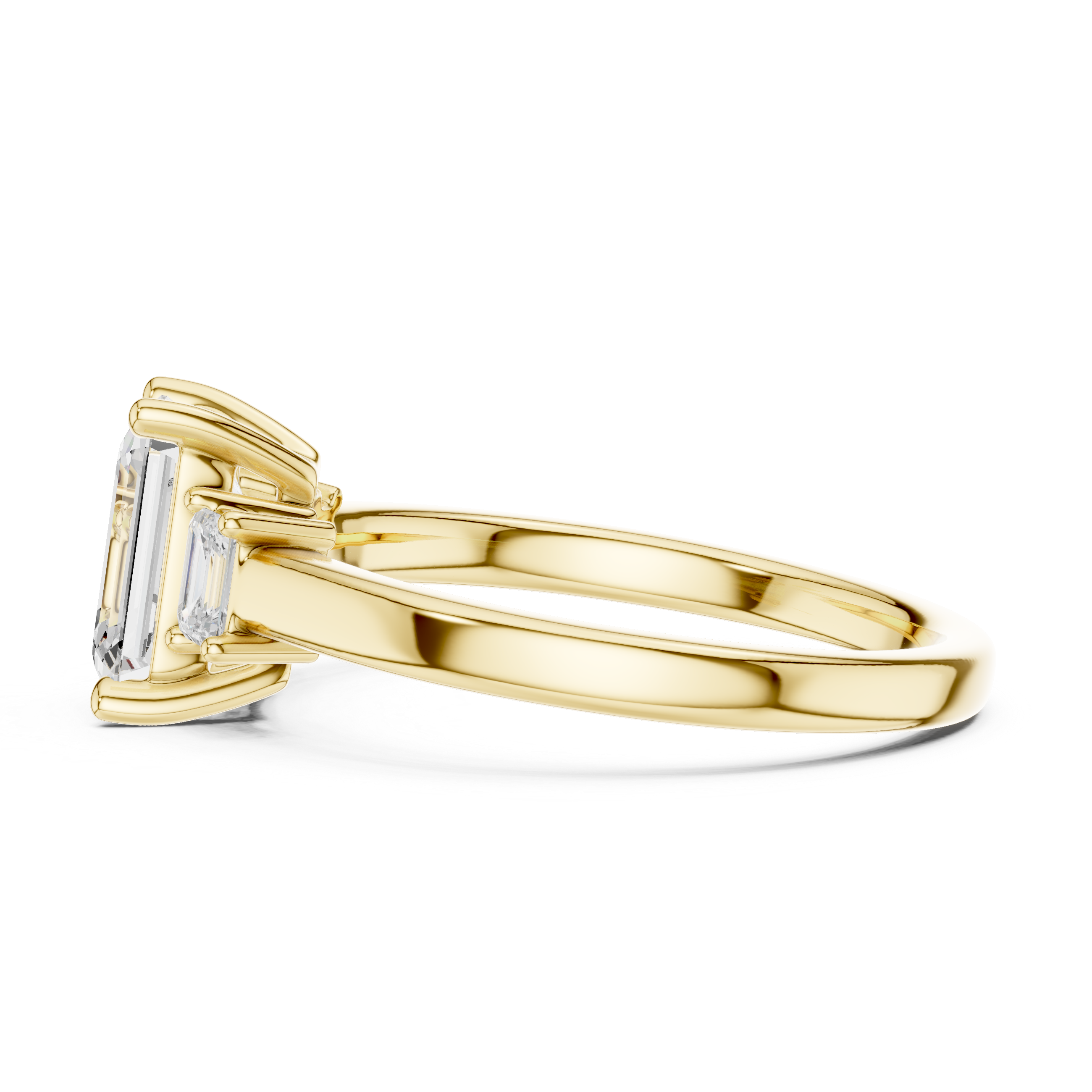 Emerald Cut Three Stone Engagement Ring – 1.70 CT Total Diamond Ring