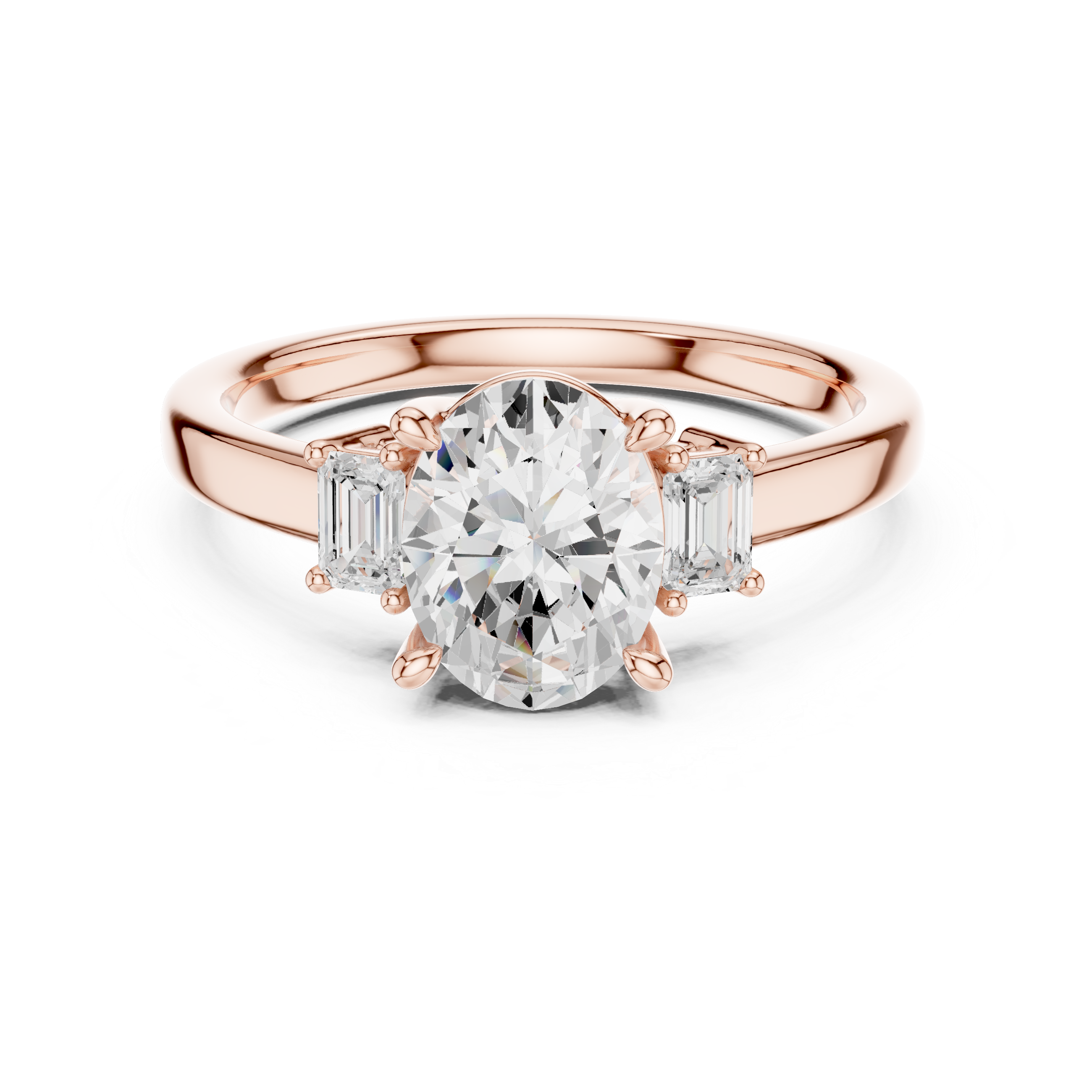 Oval Cut Three Stone Engagement Ring – 1.70 CT Total Diamond Ring