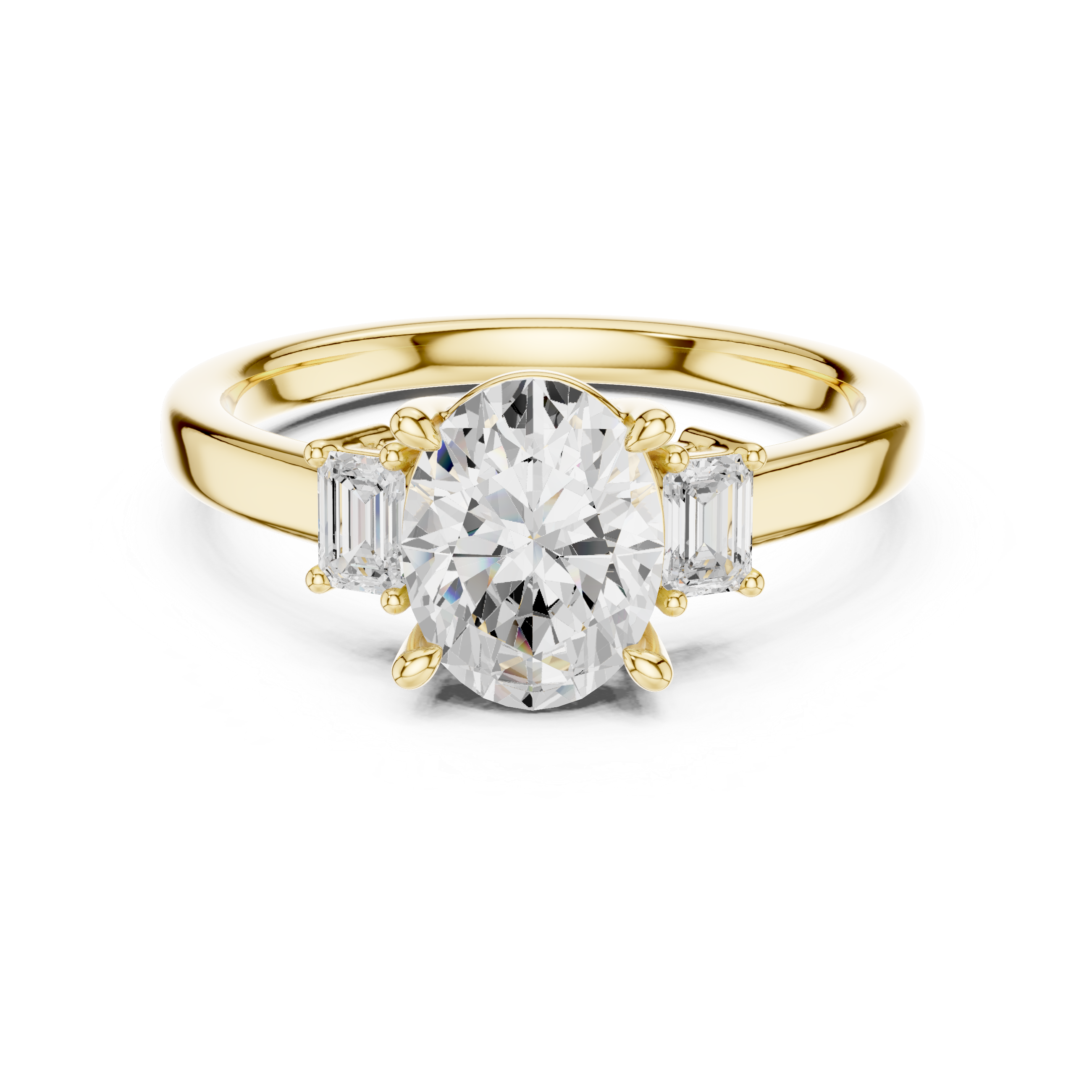 Oval Cut Three Stone Engagement Ring – 1.70 CT Total Diamond Ring