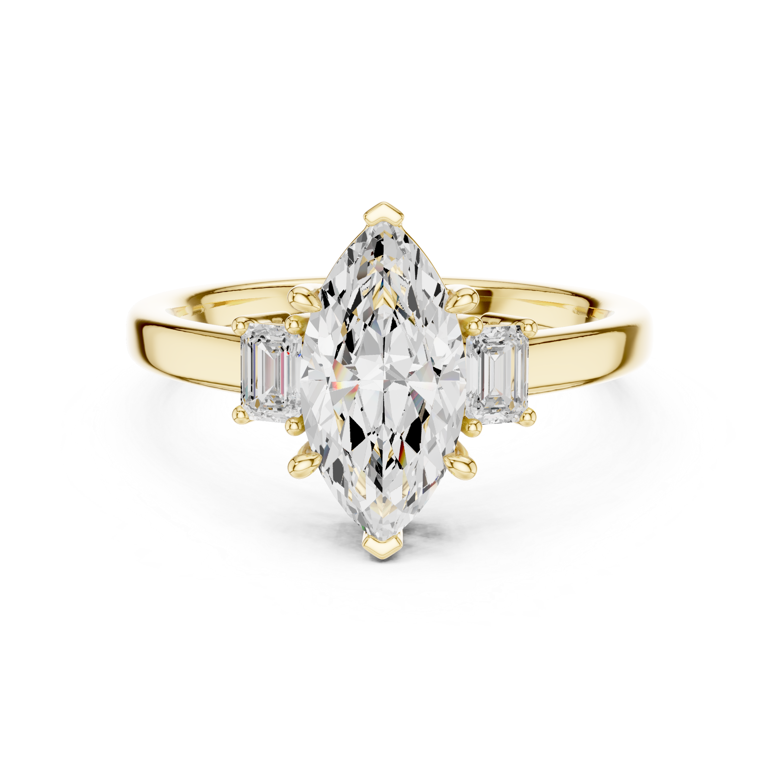 Marquise Cut Three Stone Engagement Ring – 1.70 CT Total Diamond Ring
