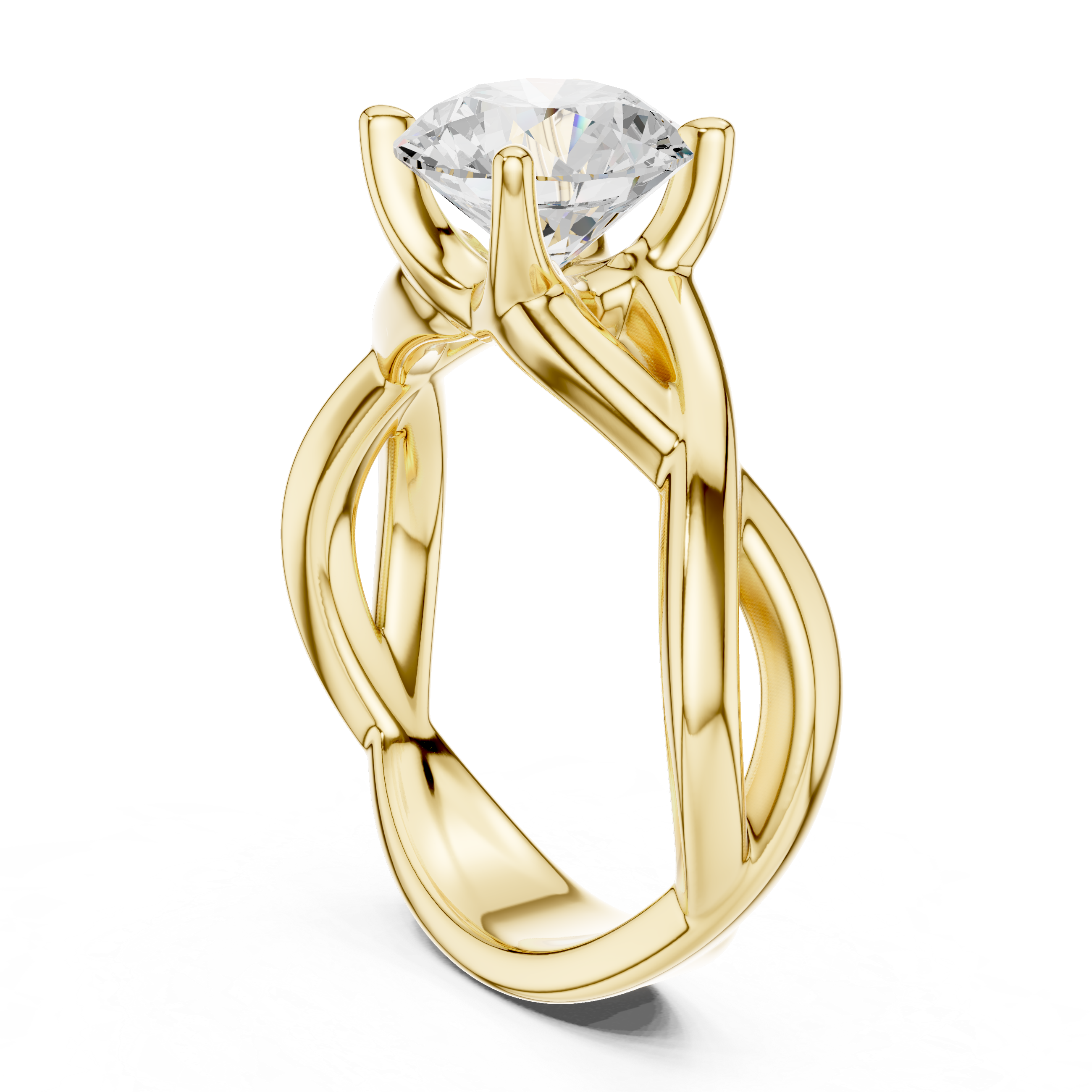 Twisted Infinity Solitaire Engagement Ring – 2.00 CT Round Cut Diamond Ring
