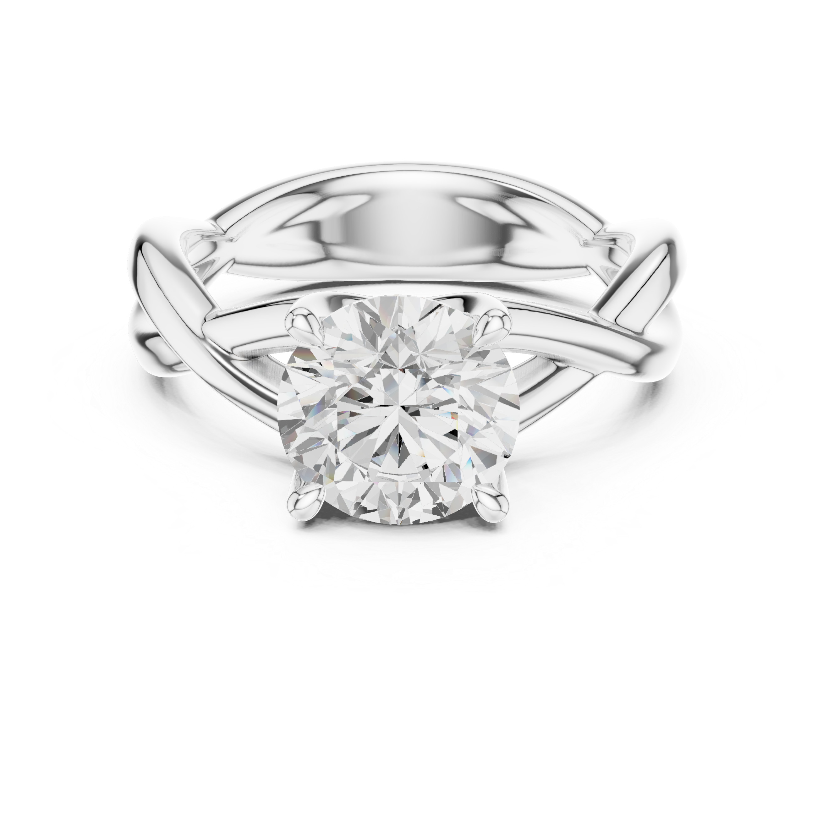 Twisted Infinity Solitaire Engagement Ring – 2.00 CT Round Cut Diamond Ring