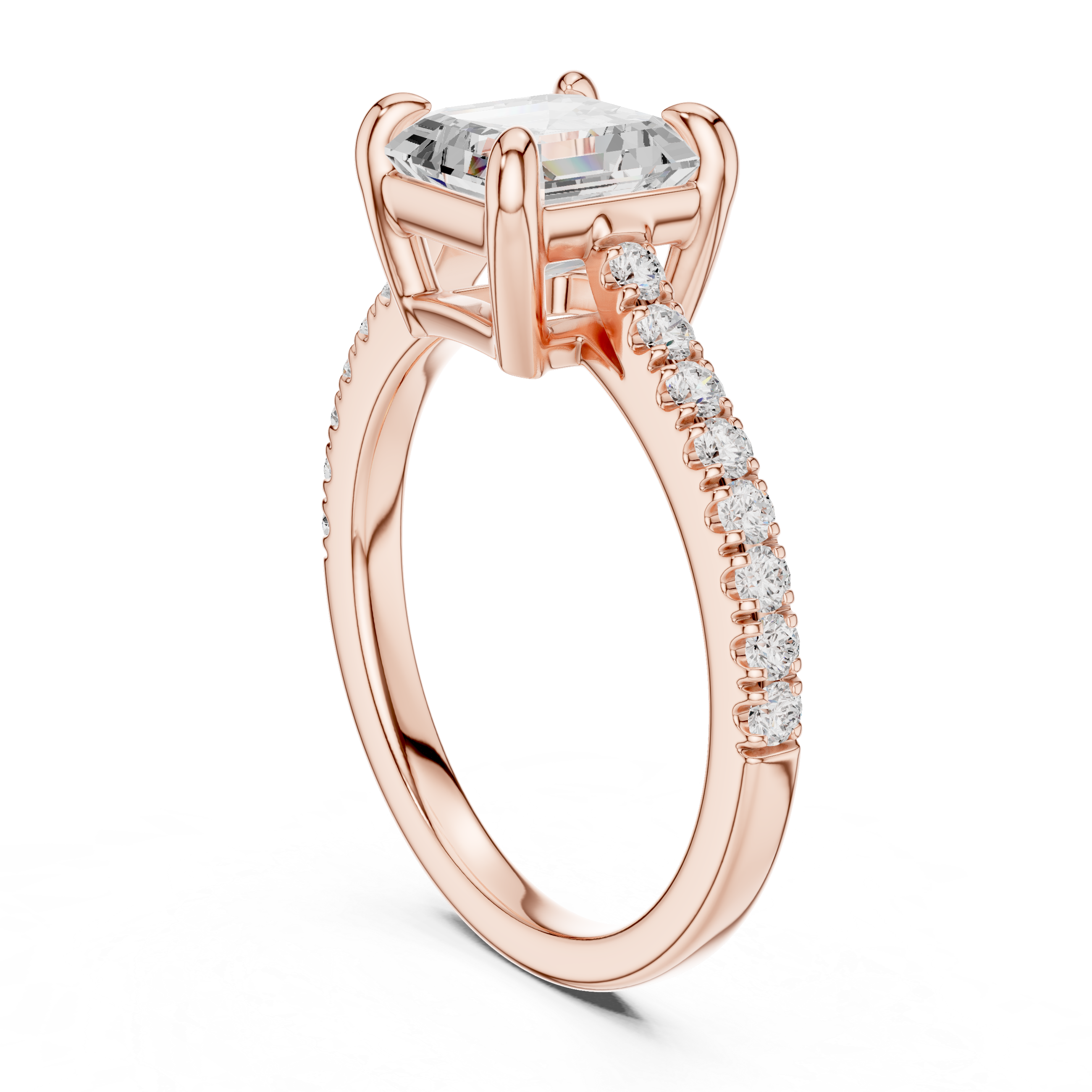 Cushion Cut Pavé Solitaire Engagement Ring – 2.30 CT Total Weight Diamond Ring