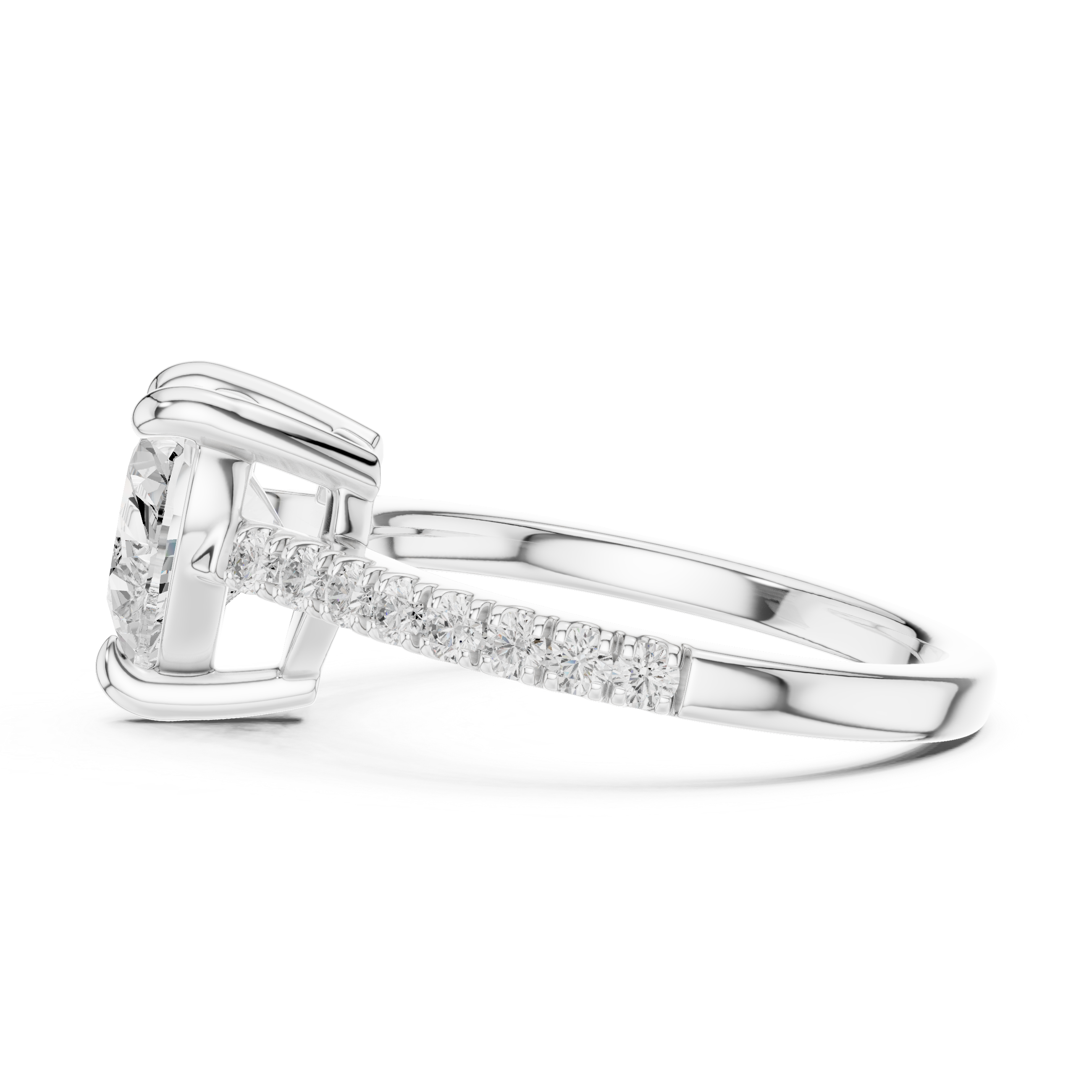 Heart Cut Pavé Solitaire Engagement Ring – 2.30 CT Total Weight Diamond Ring