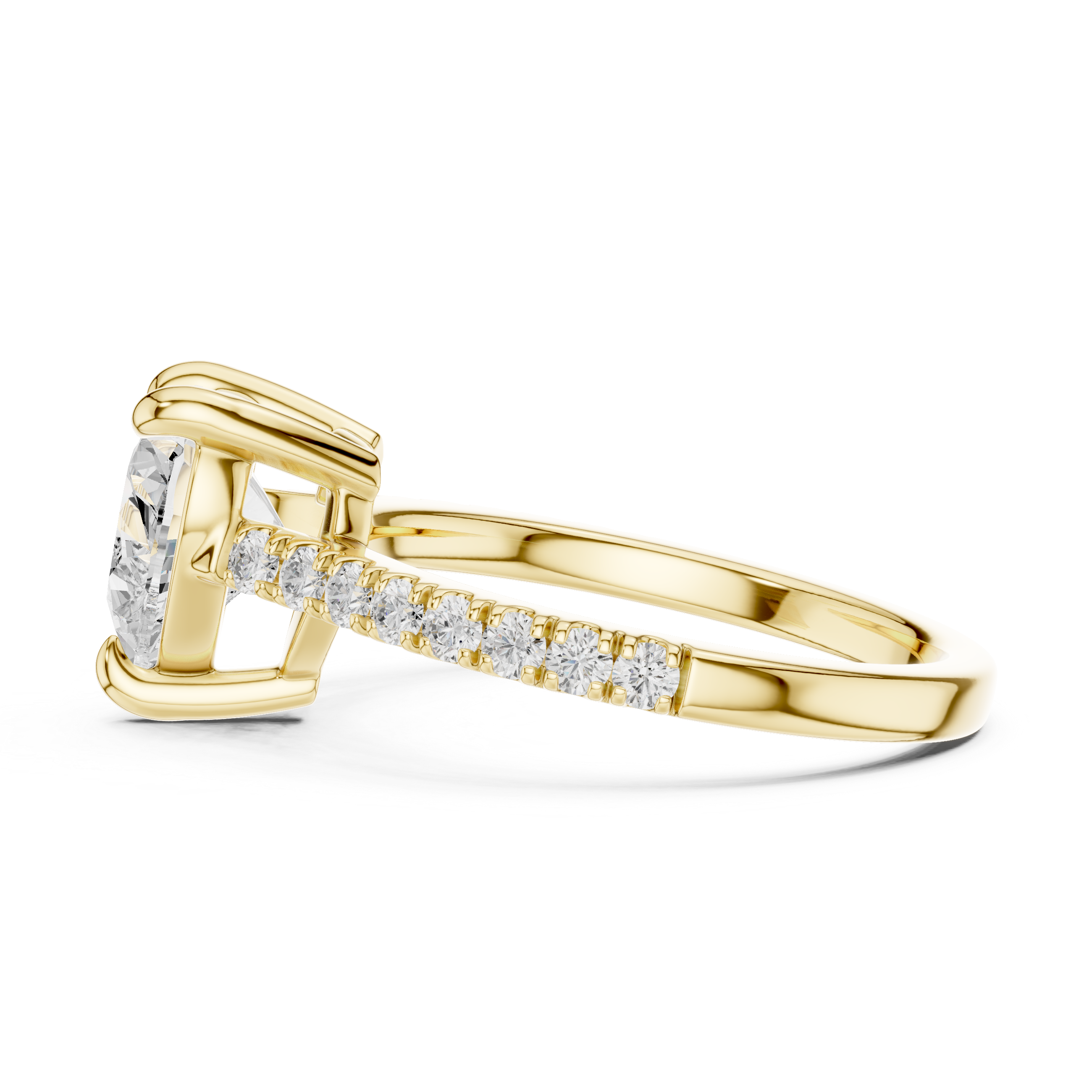 Heart Cut Pavé Solitaire Engagement Ring – 2.30 CT Total Weight Diamond Ring