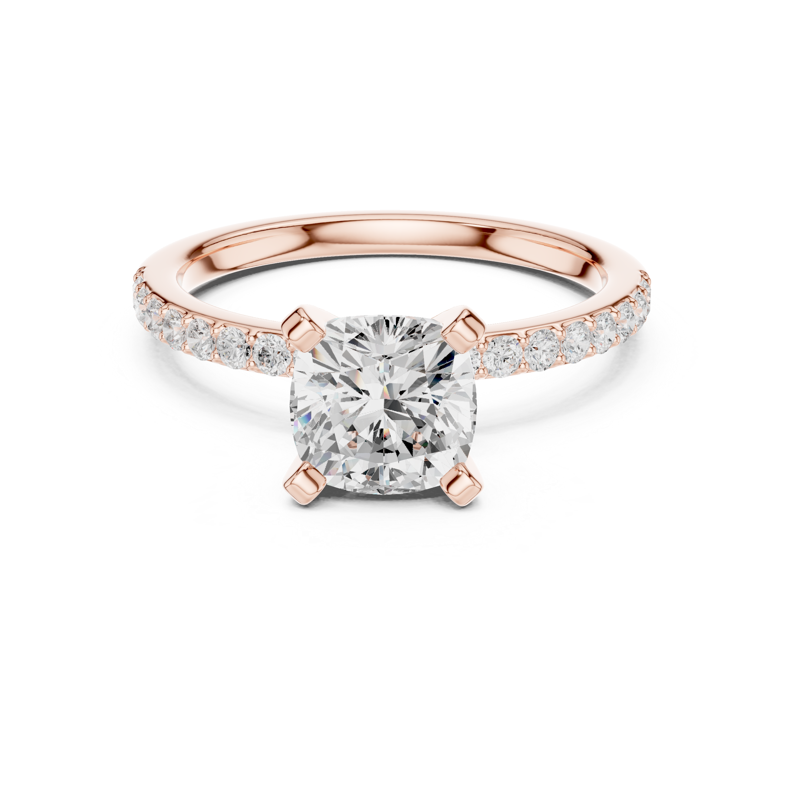 Cushion Cut Pavé Engagement Ring – 2.22 CT Total Weight Diamond Ring