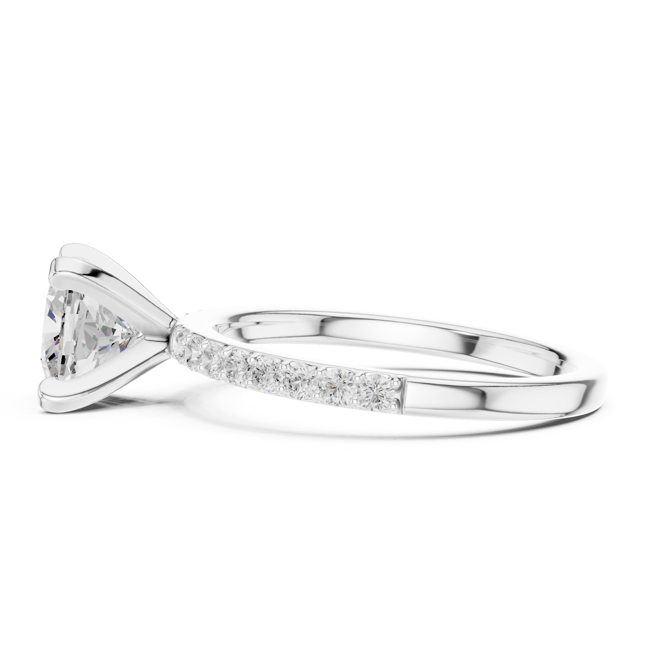 Cushion Cut Pavé Engagement Ring – 2.22 CT Total Weight Diamond Ring