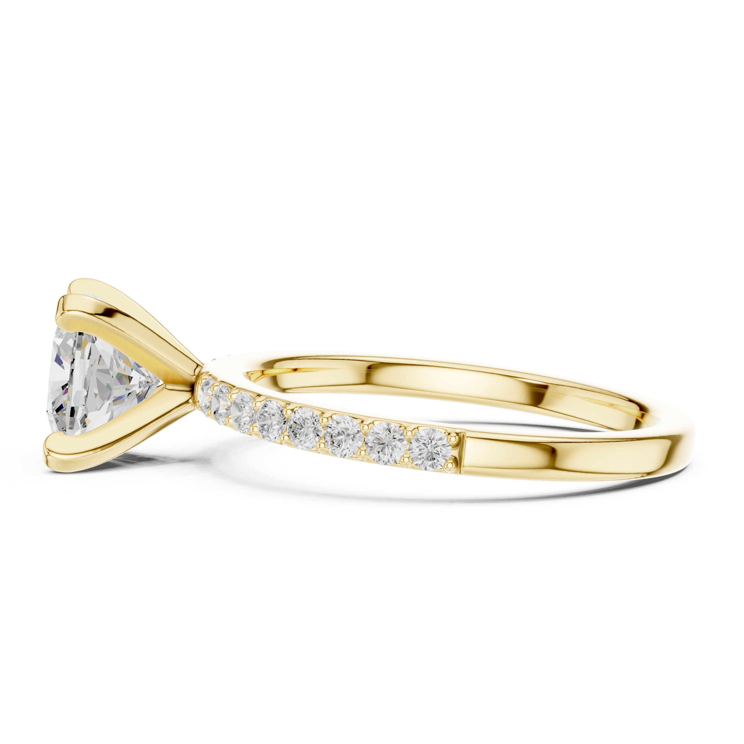 Cushion Cut Pavé Engagement Ring – 2.22 CT Total Weight Diamond Ring
