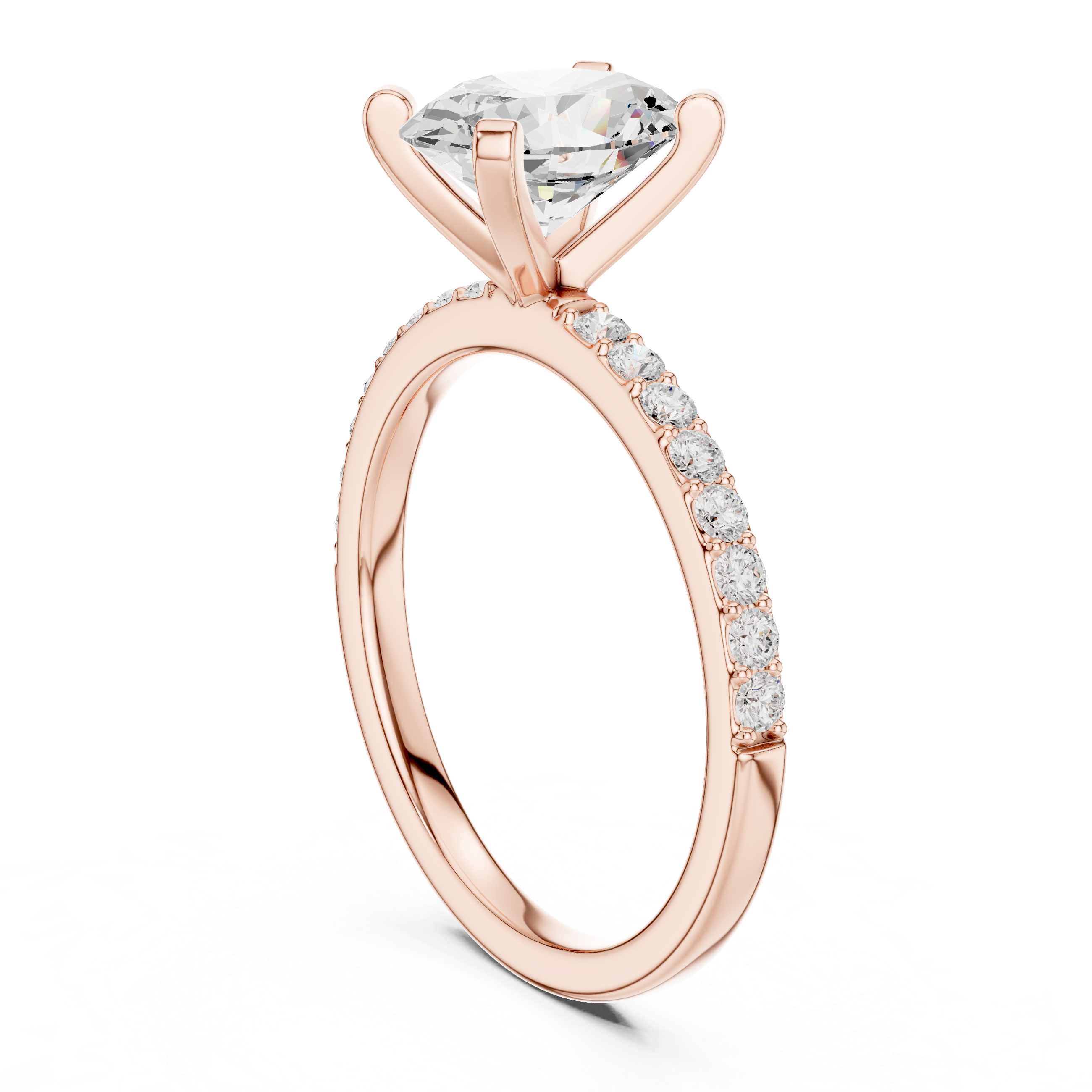 Oval Cut Pavé Engagement Ring – 2.22 CT Total Weight Diamond Ring