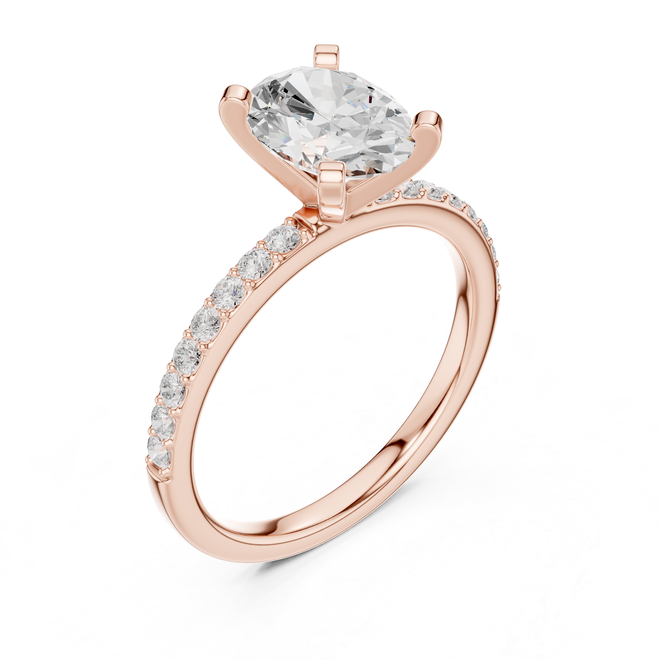 Oval Cut Pavé Engagement Ring – 2.22 CT Total Weight Diamond Ring