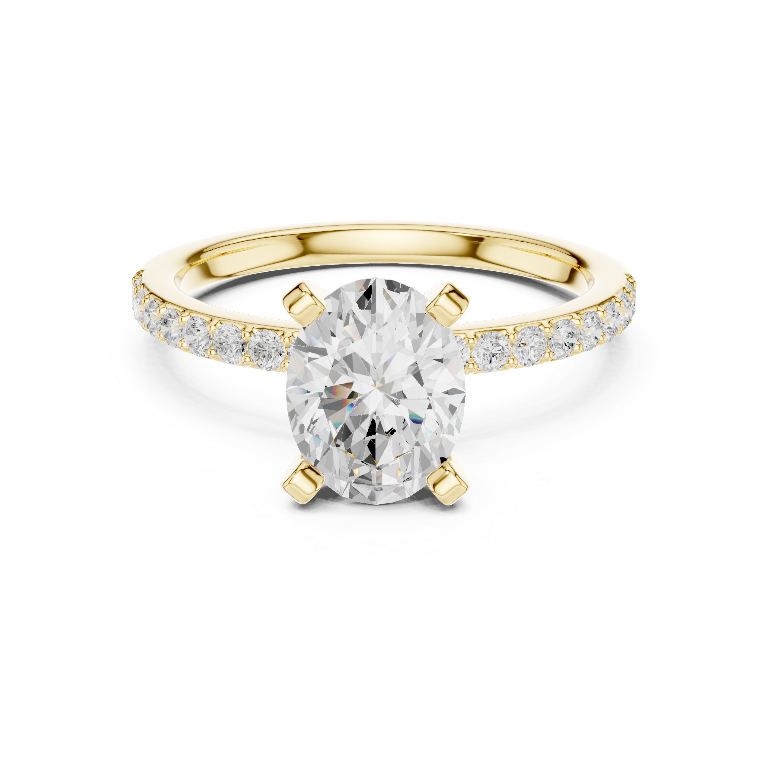 Oval Cut Pavé Engagement Ring – 2.22 CT Total Weight Diamond Ring