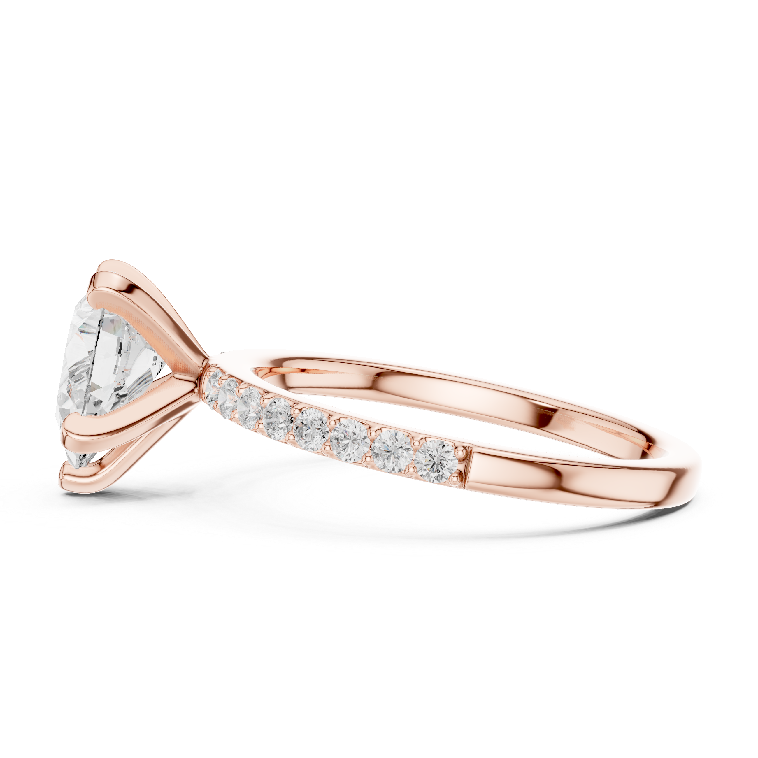 Pear Cut Pavé Engagement Ring – 2.22 CT Total Weight Solitaire Ring