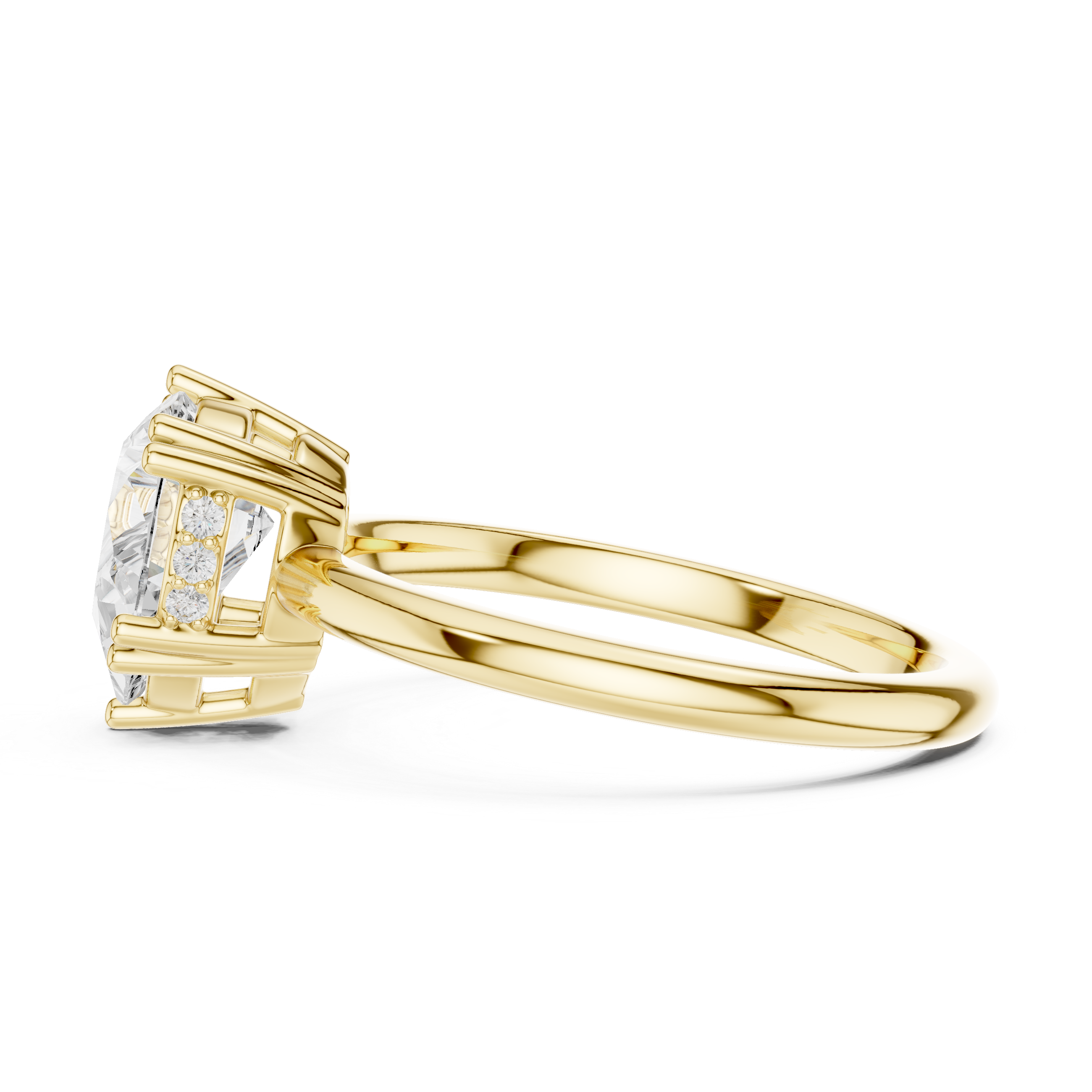 Pear Cut Solitaire Engagement Ring with Hidden Diamond Gallery