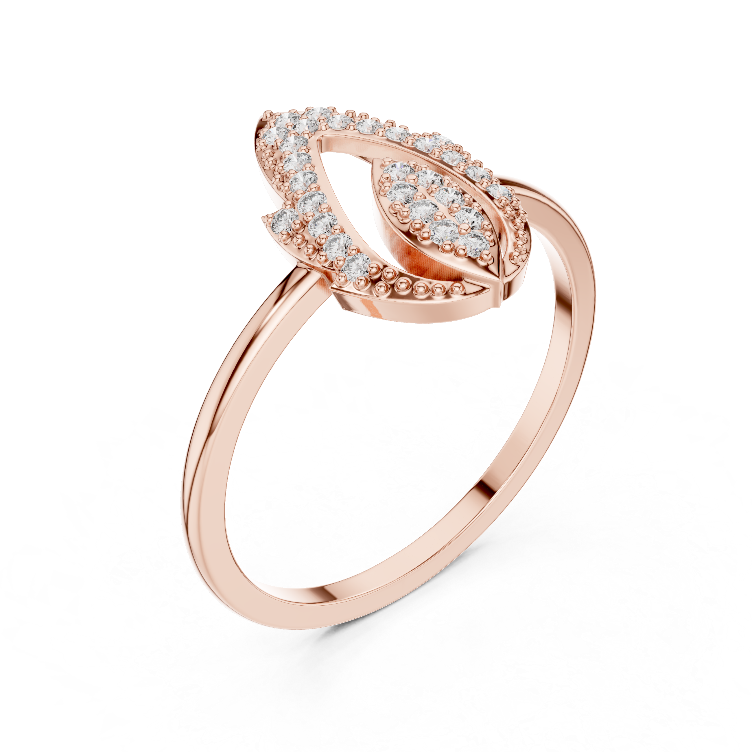 Marquise Diamond Halo Ring – Elegant Open Marquise Statement Ring