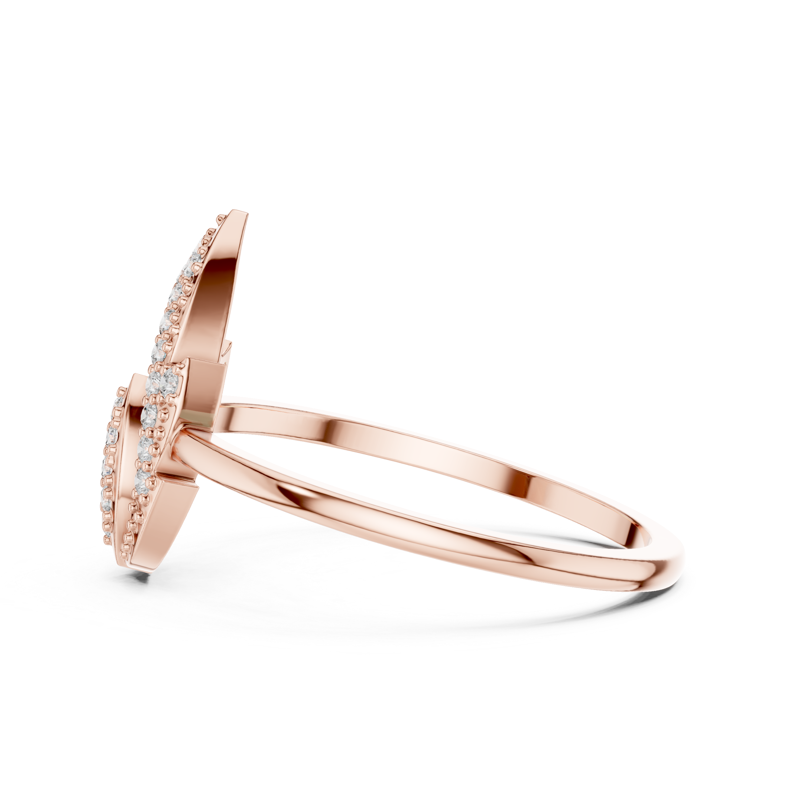 Marquise Diamond Halo Ring – Elegant Open Marquise Statement Ring