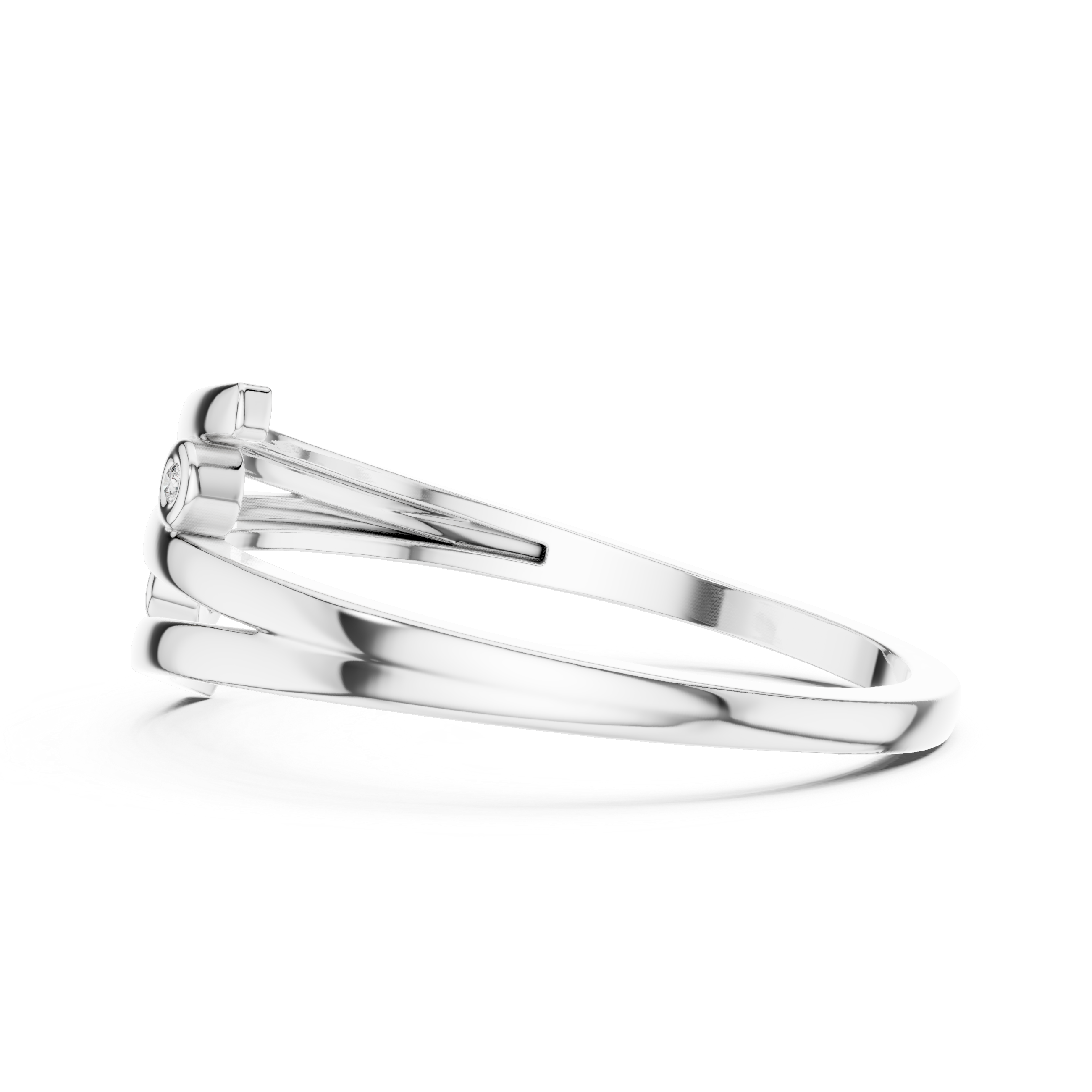 Modern Wrap Diamond Ring – Open Crossover Bezel Set Ring