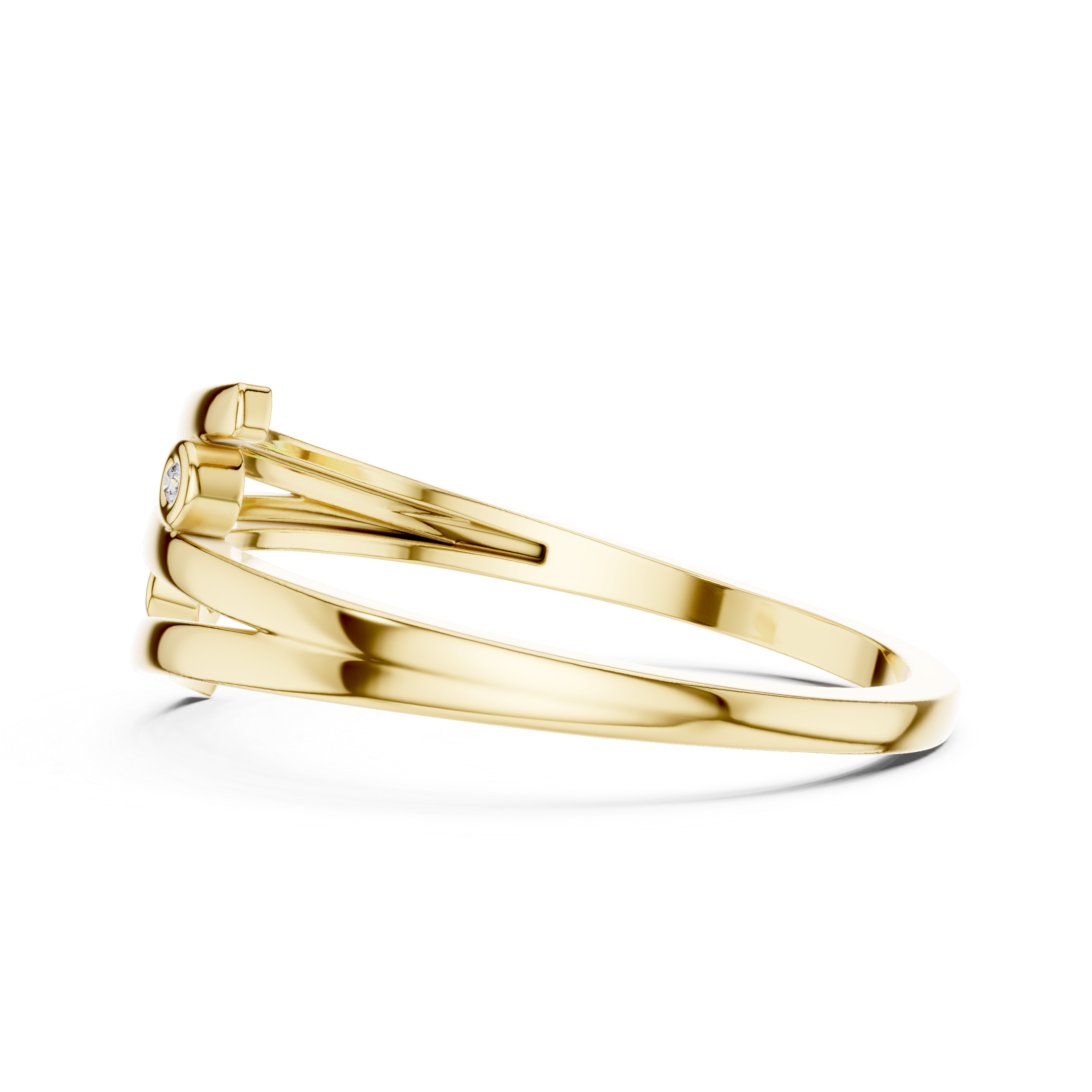 Modern Wrap Diamond Ring – Open Crossover Bezel Set Ring