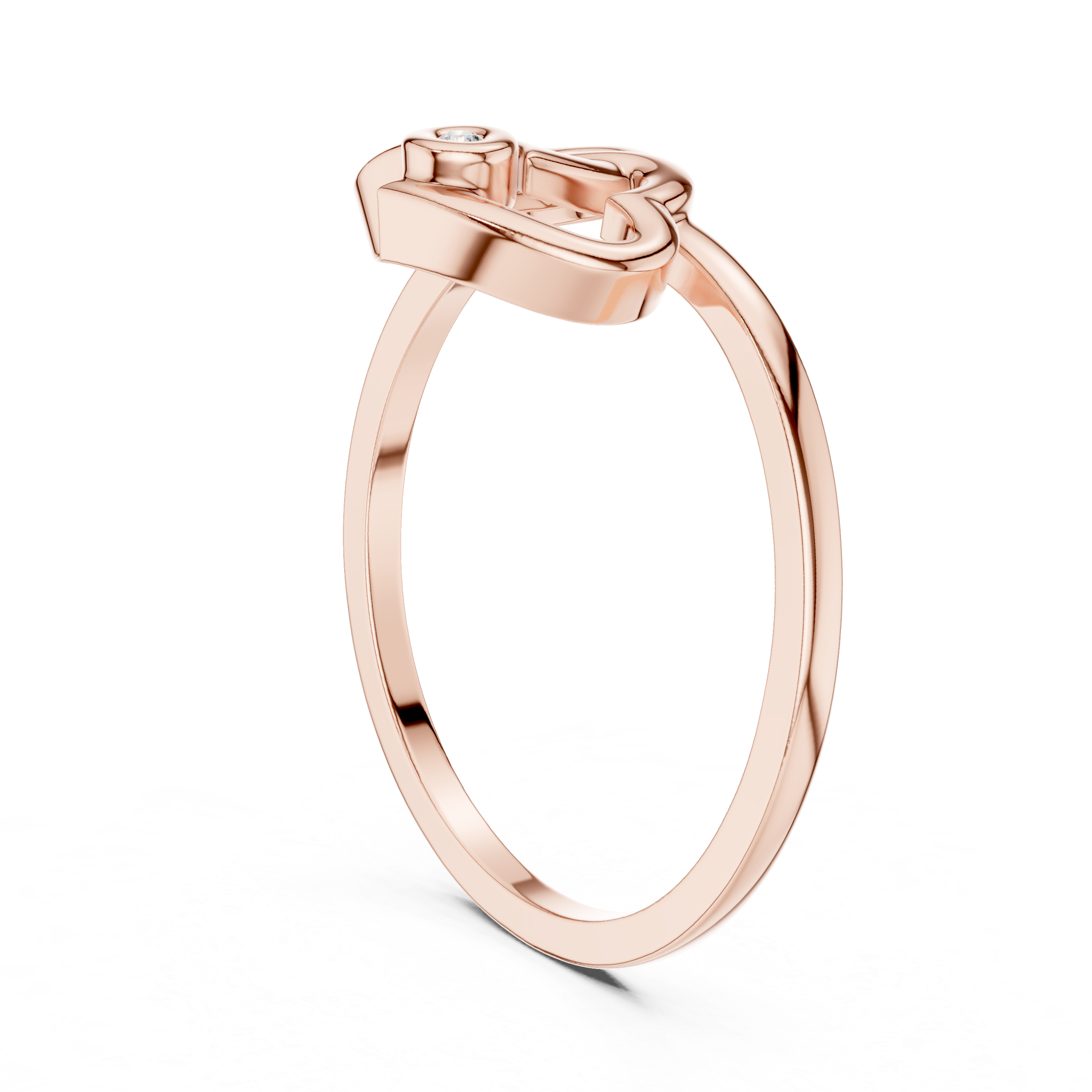 Interlocking Double Heart Diamond Ring – Minimalist Love Promise Ring