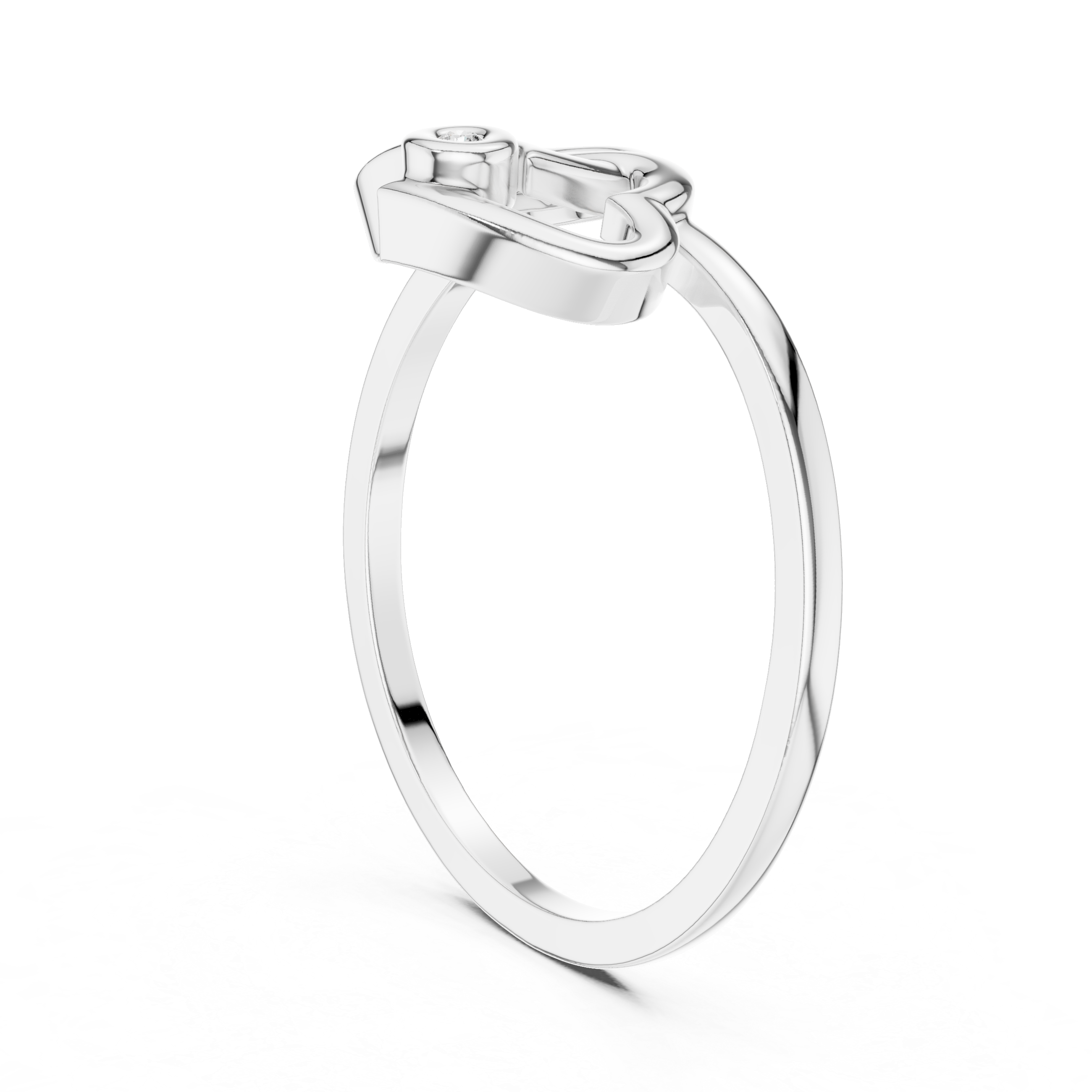 Interlocking Double Heart Diamond Ring – Minimalist Love Promise Ring