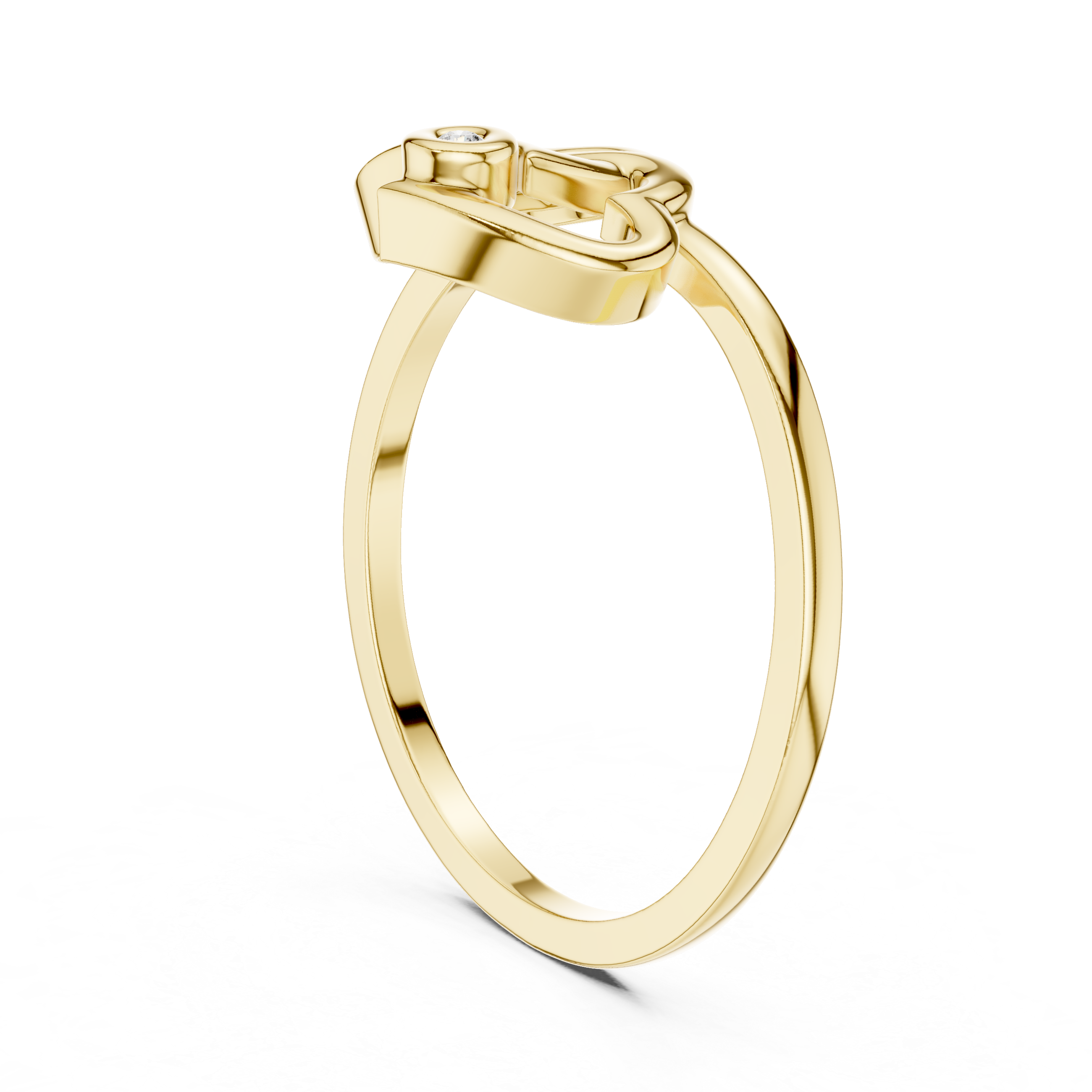 Interlocking Double Heart Diamond Ring – Minimalist Love Promise Ring