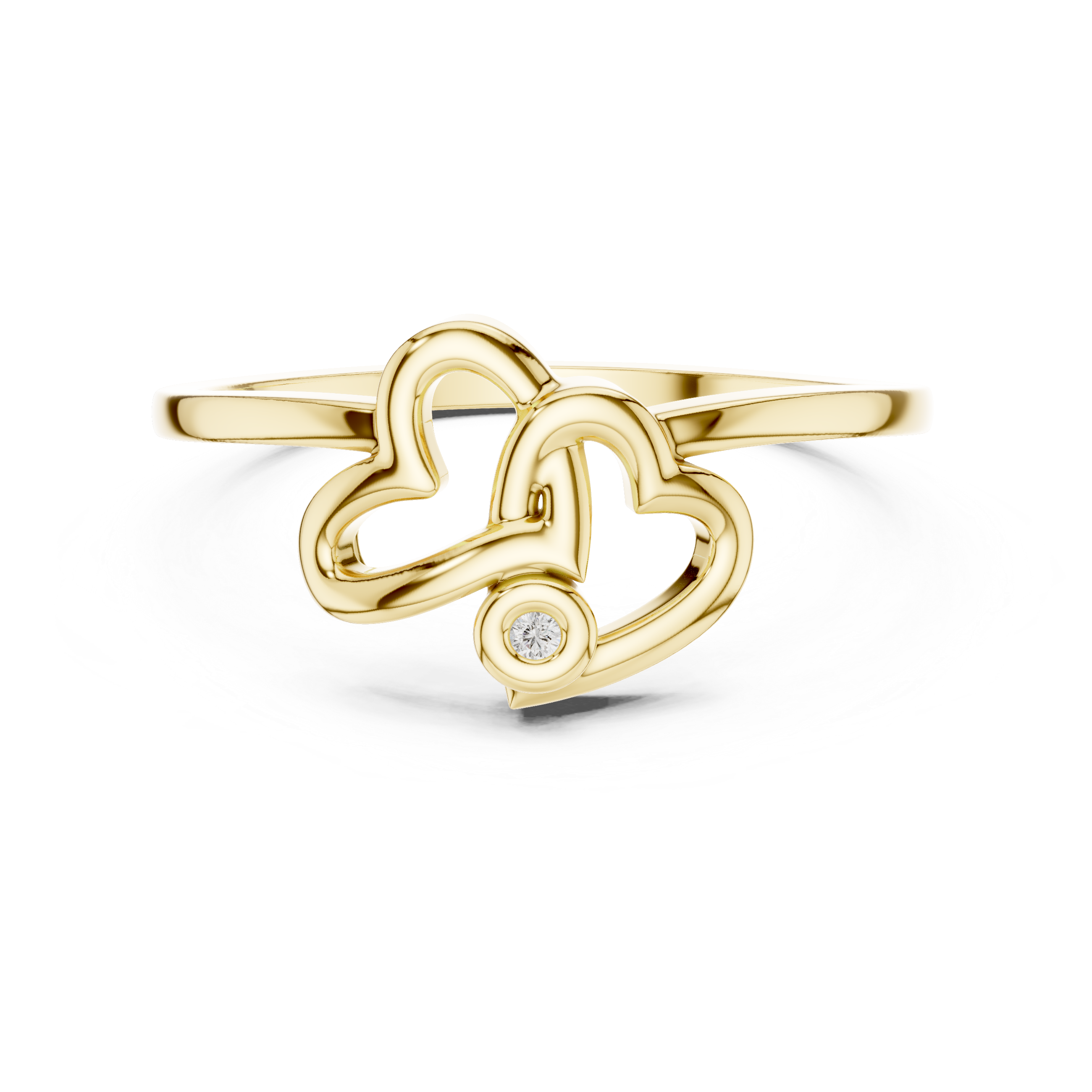 Interlocking Double Heart Diamond Ring – Minimalist Love Promise Ring